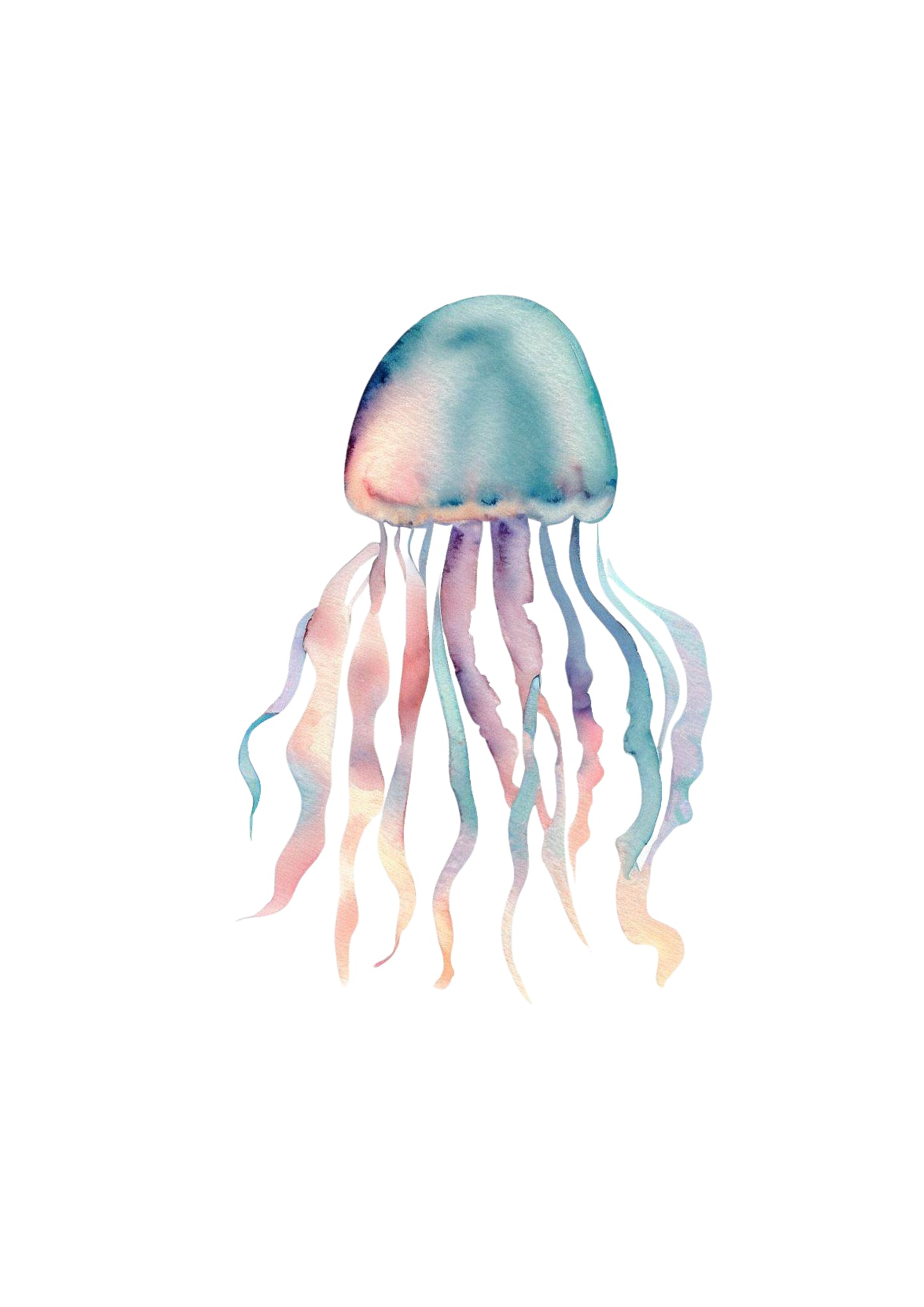 Jellyfish Rainbow Wall Art Canvas Print