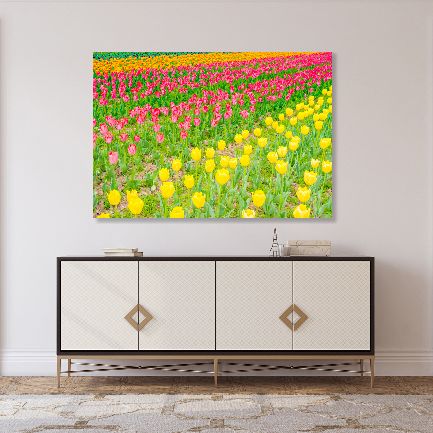 A Field Of Tulips Wall Art Canvas Print