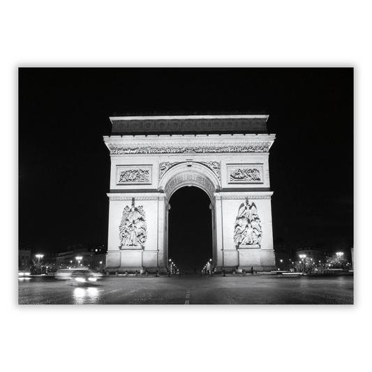 Arc De Triomphe At Night Wall Art Canvas Print
