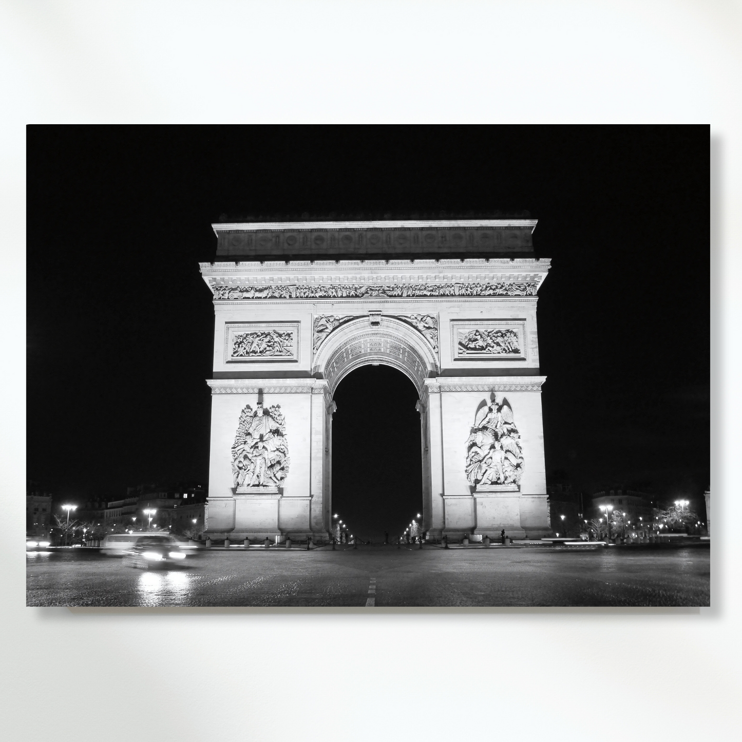 Arc De Triomphe At Night Wall Art Canvas Print