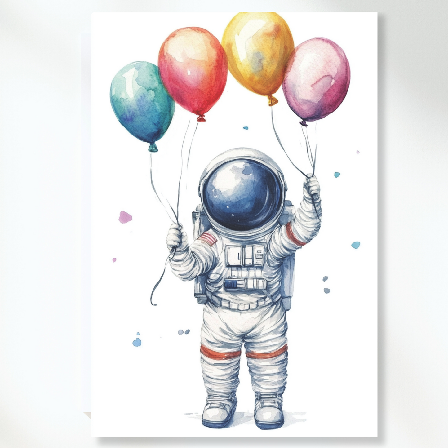 Astronaut & Balloons Canvas Wall Art Print