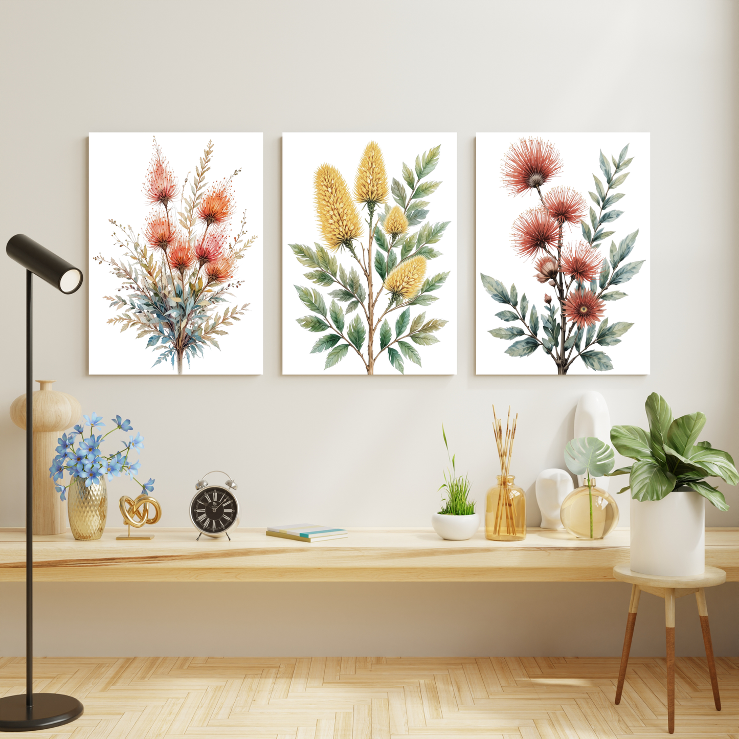 Australian Flora Set of 3 Wall Art Canvas Prints