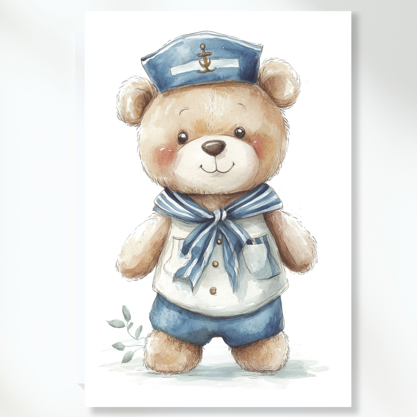 Bertie Bear Canvas Wall Art Print