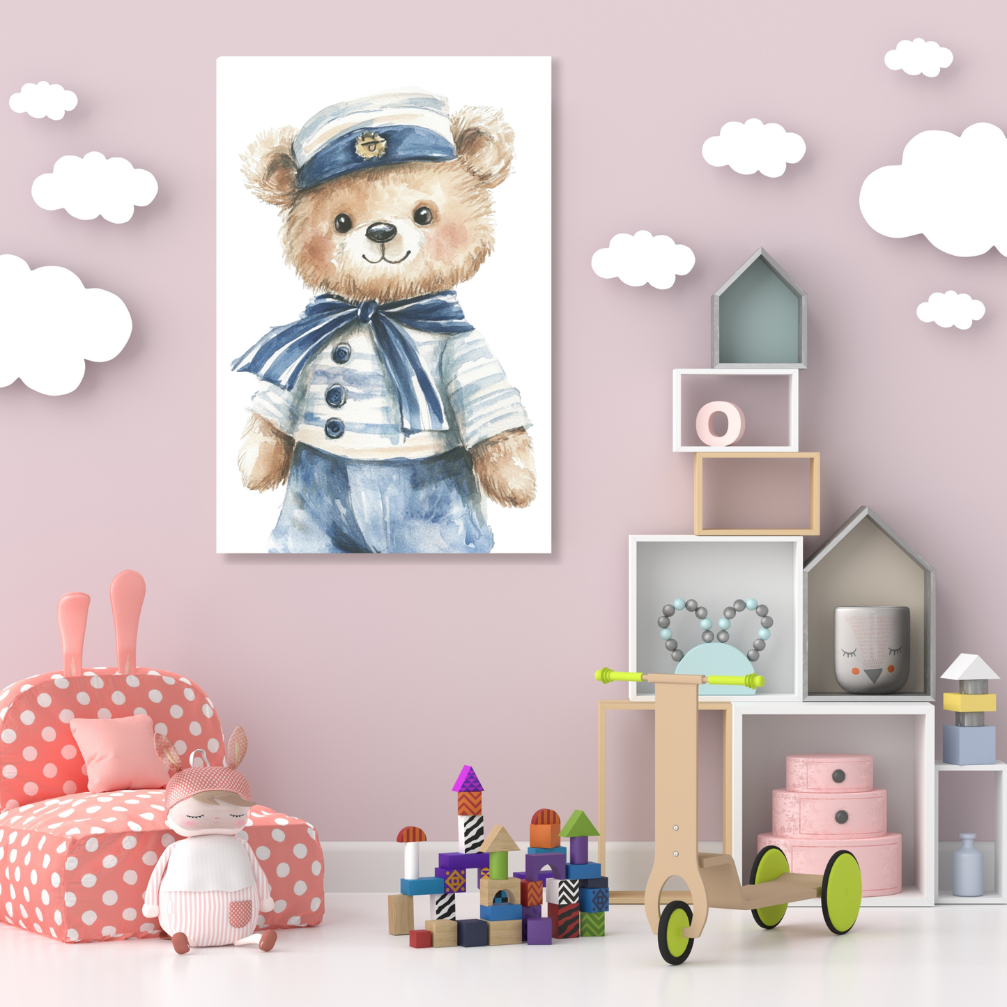 Bevis Bear Canvas Wall Art Print