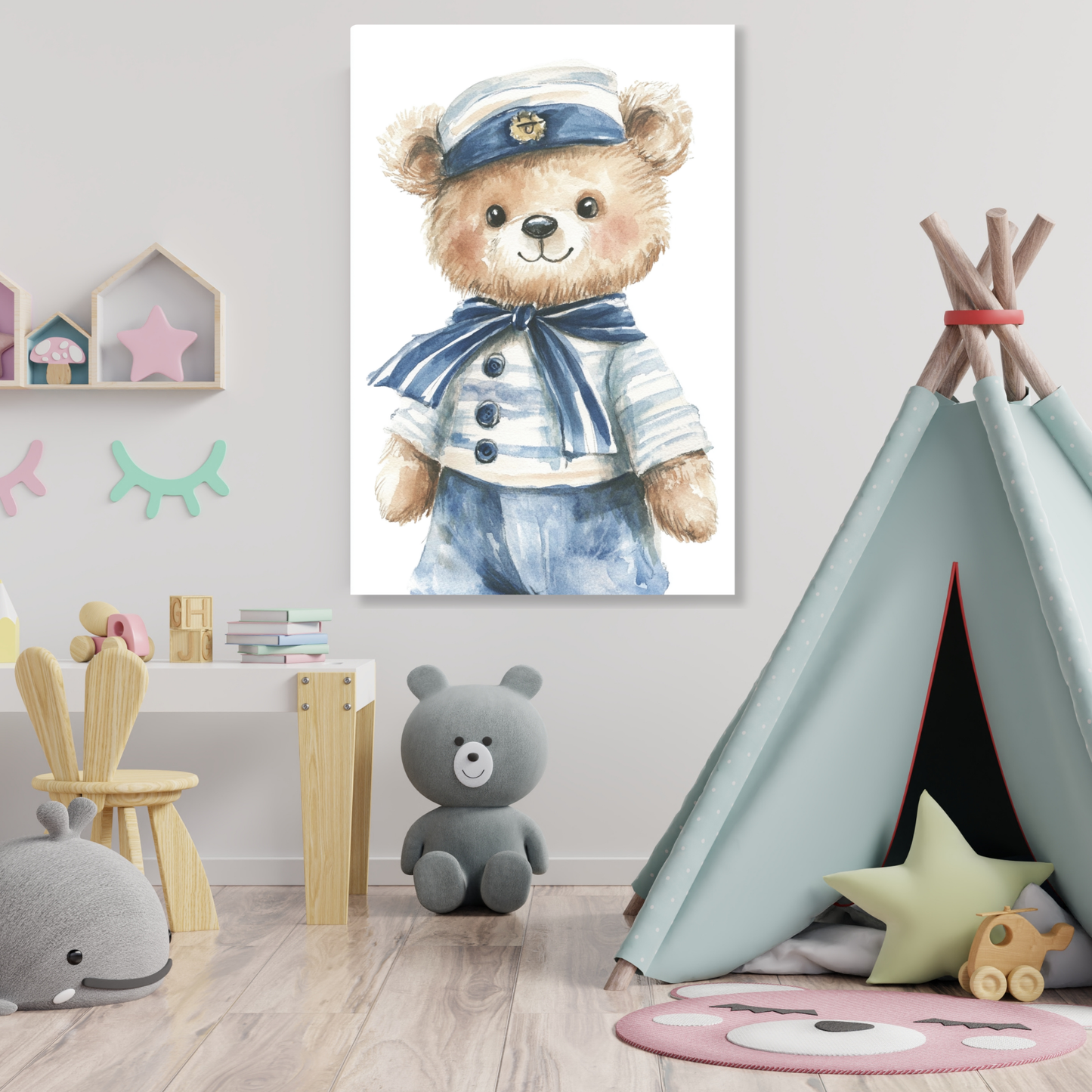 Bevis Bear Canvas Wall Art Print