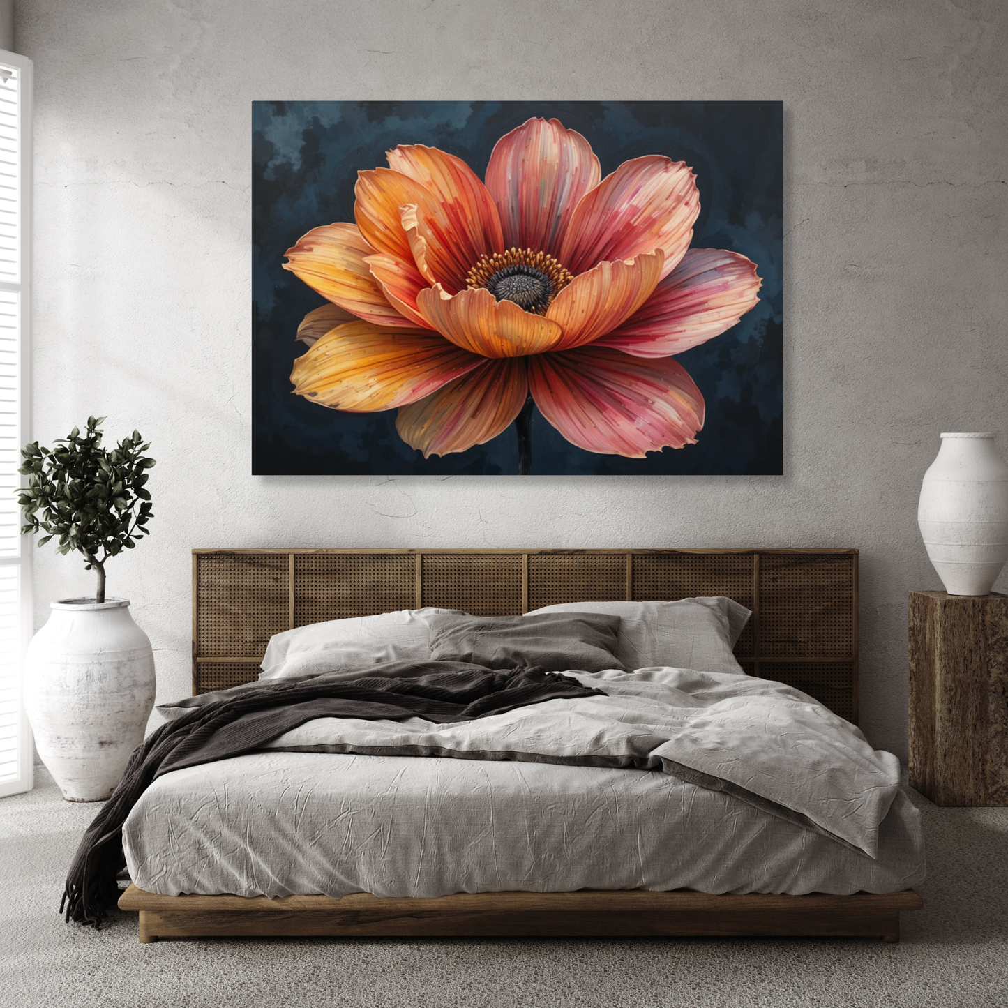 Blush In Bloom Floral Wall Art Canvas Print