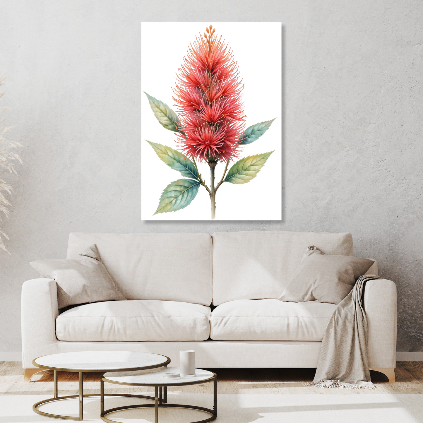 Bottlebrush Flower Wall Art Canvas Print