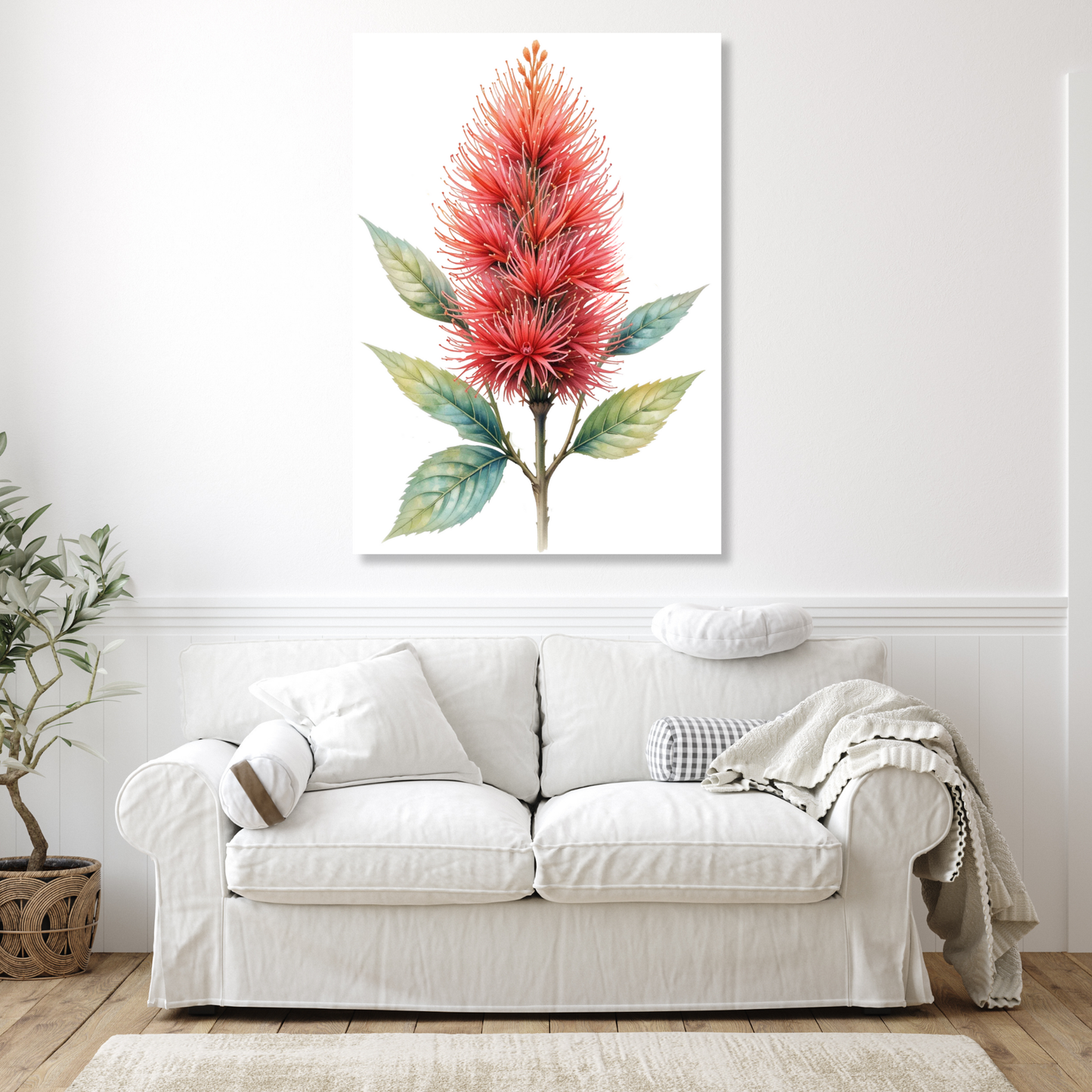 Bottlebrush Flower Wall Art Canvas Print