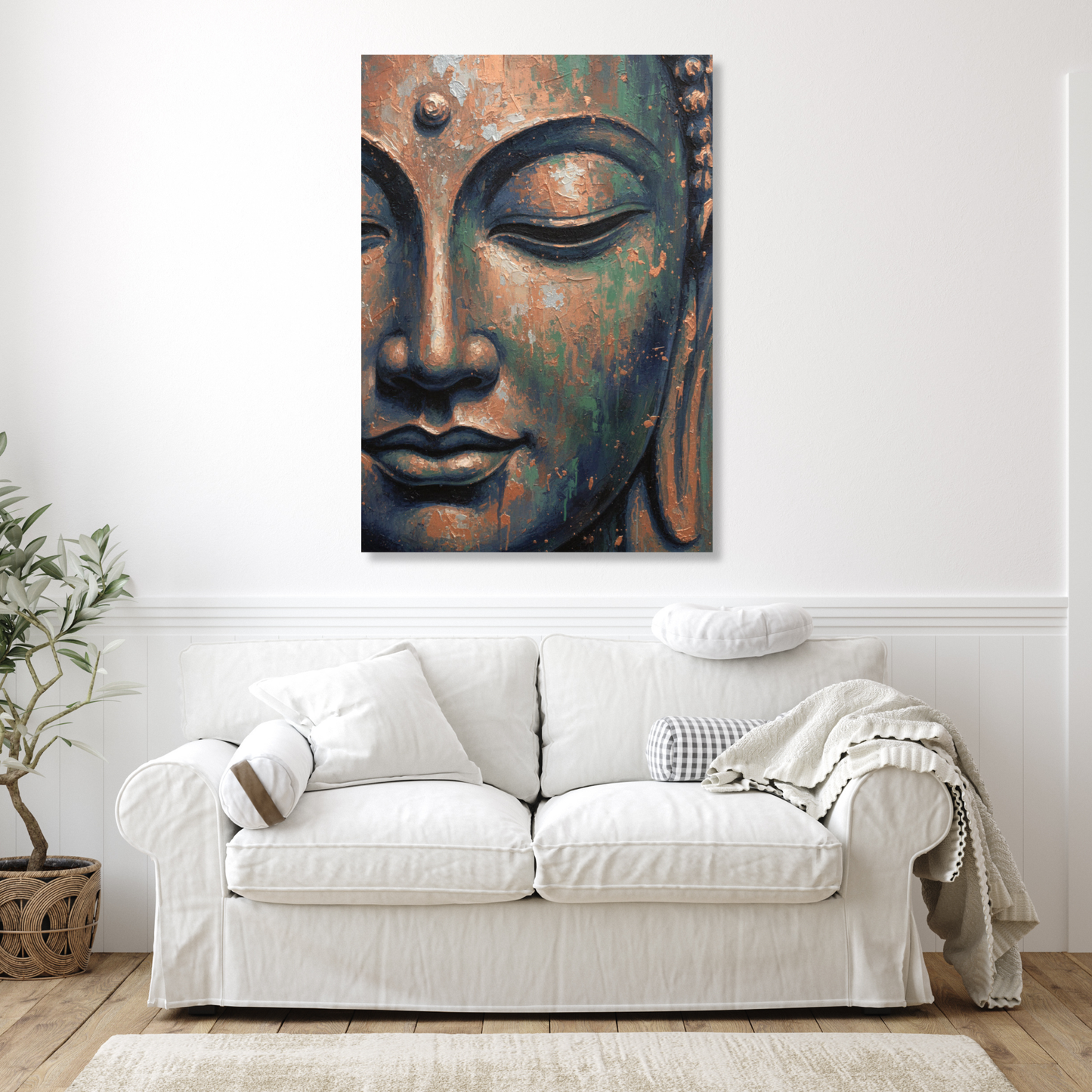 The Face of Buddha Wall Art Canvas Print