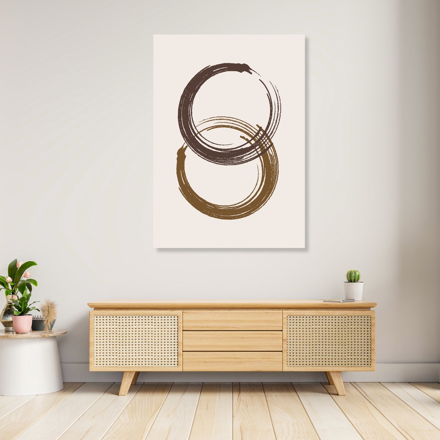 Celestial Rings Boho Wall Art Canvas Print
