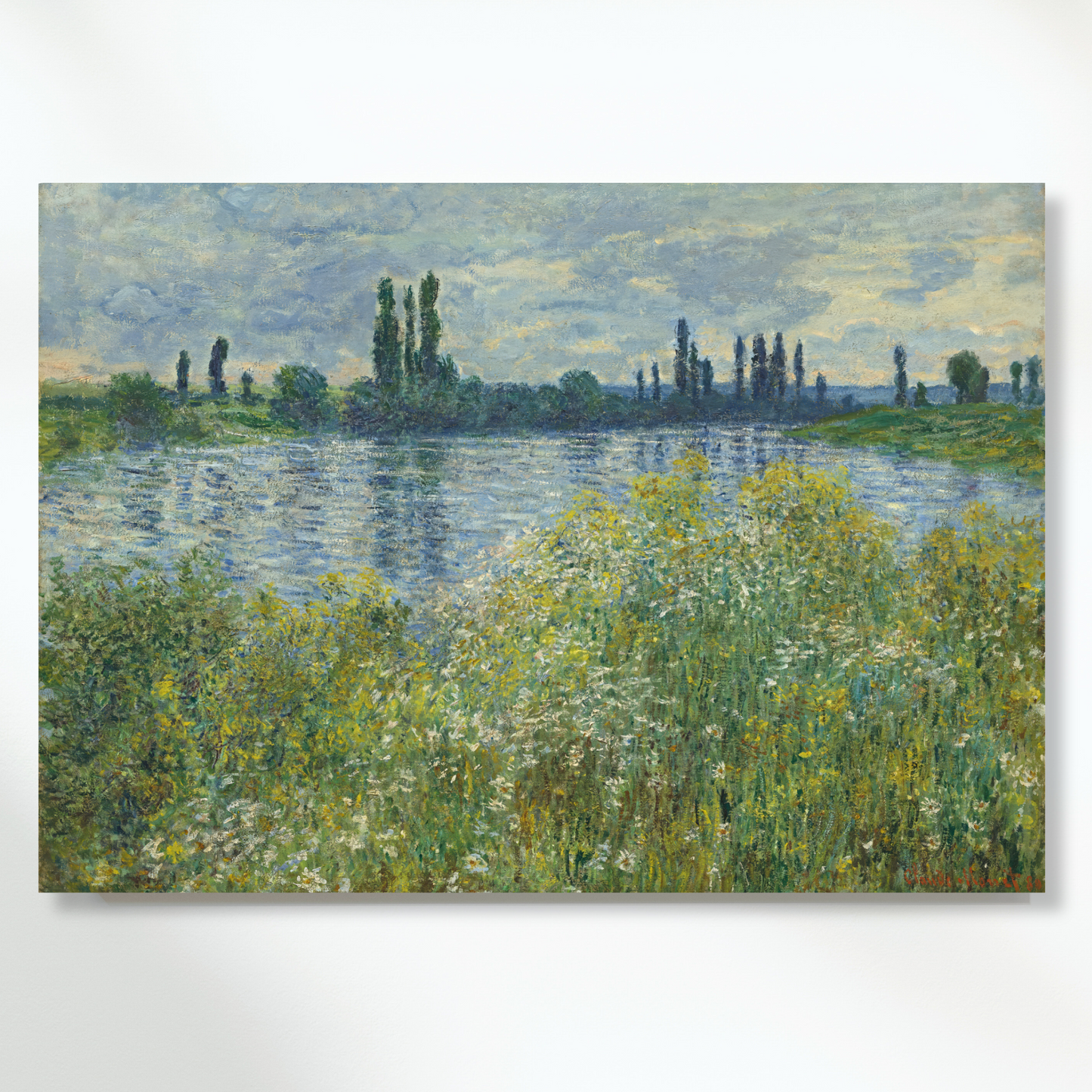 Claude Monet - Banks of the Seine,Vétheuil Wall Art Canvas Print