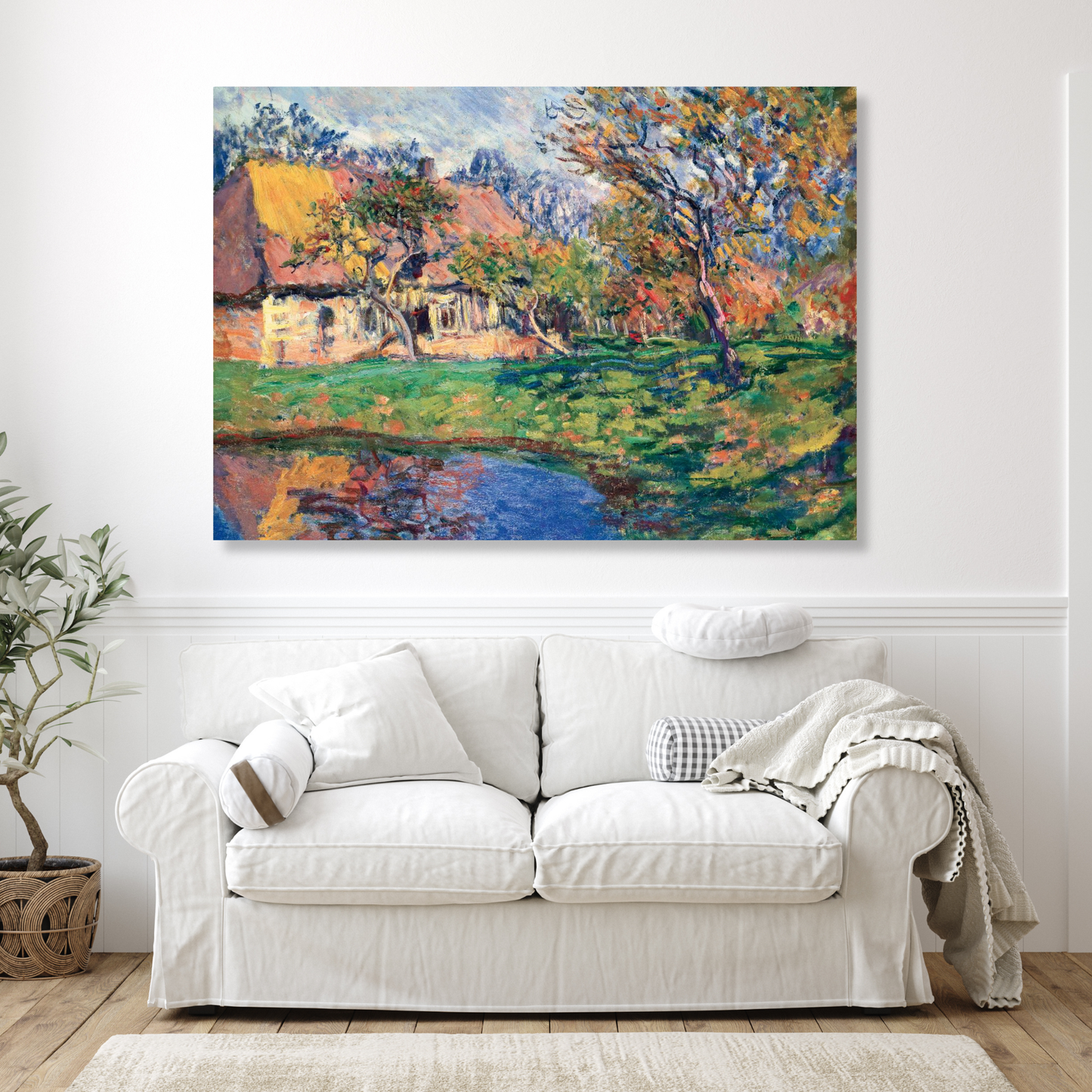 Claude Monet - Chaumière Normande Wall Art Canvas Print