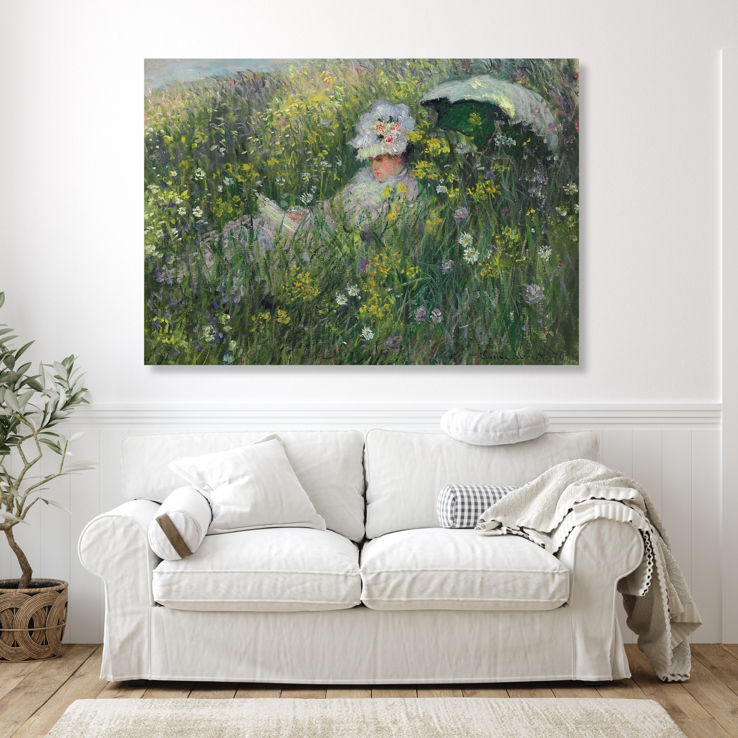Claude Monet - In The Meadow (Dans La Prairie) Wall Art Canvas Print