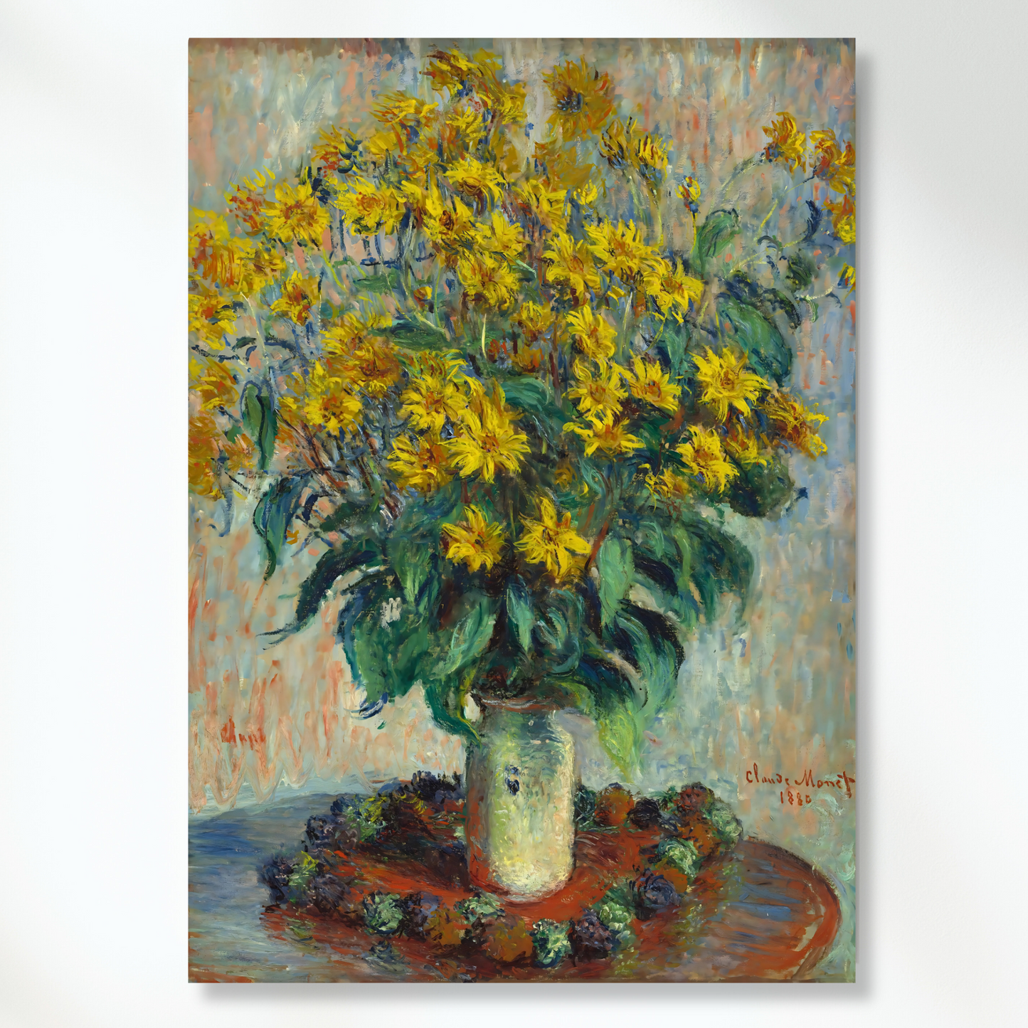 Claude Monet - Jerusalem Artichoke Flowers Wall Art Canvas Print