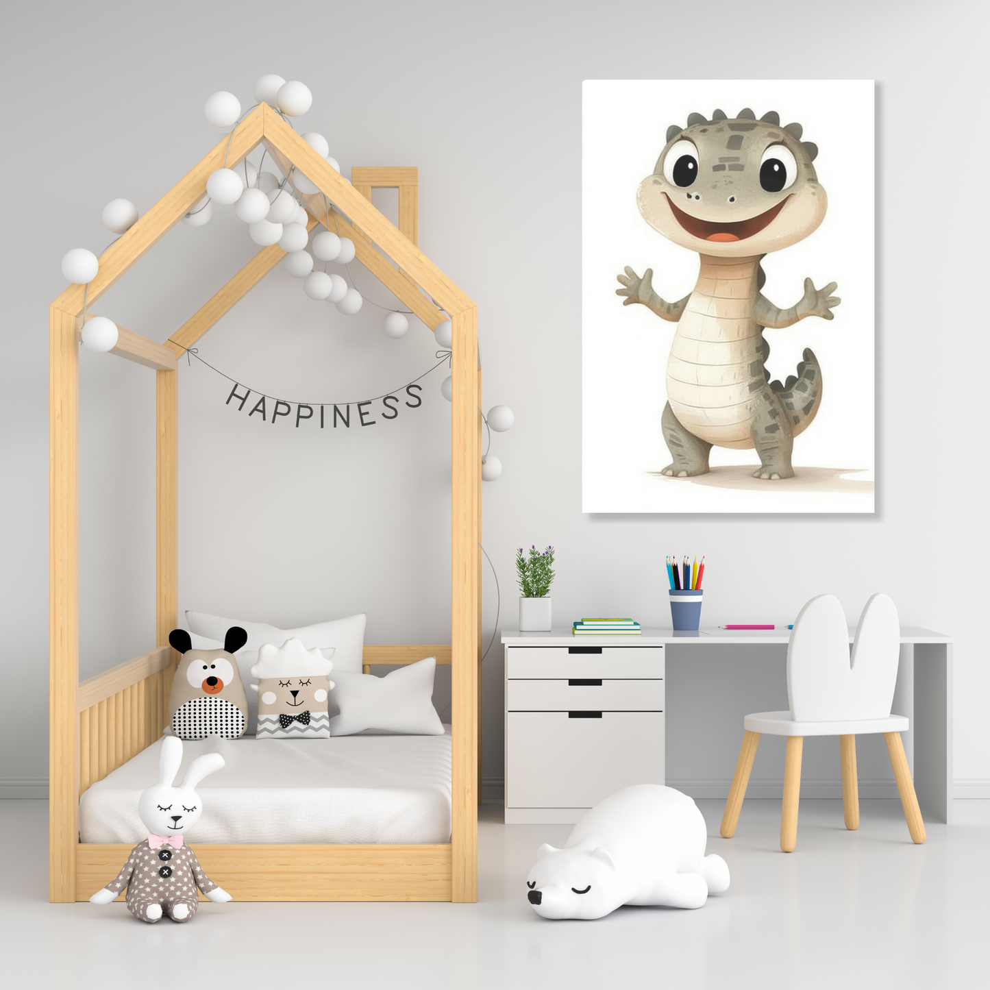 Cornelius Crocodile Canvas Wall Art Print