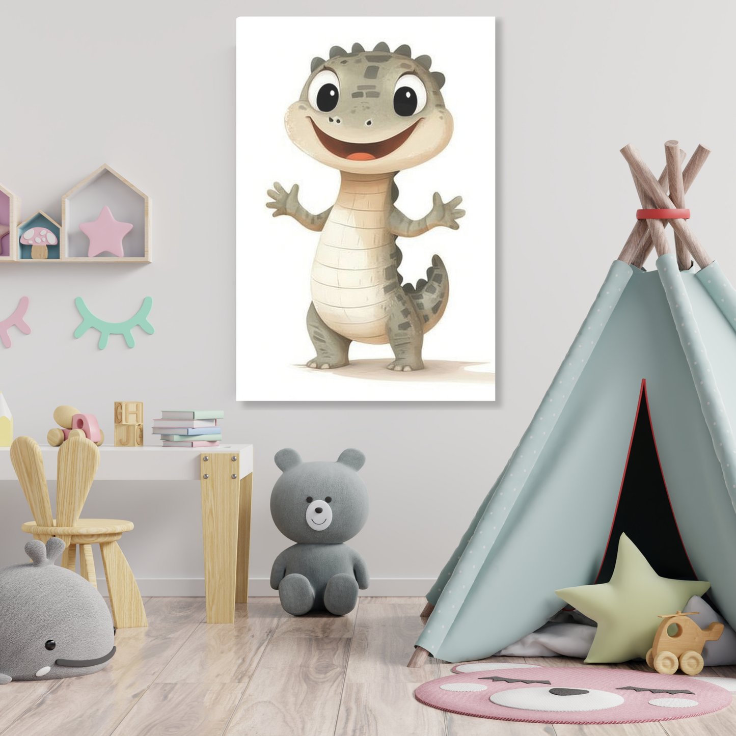 Cornelius Crocodile Canvas Wall Art Print