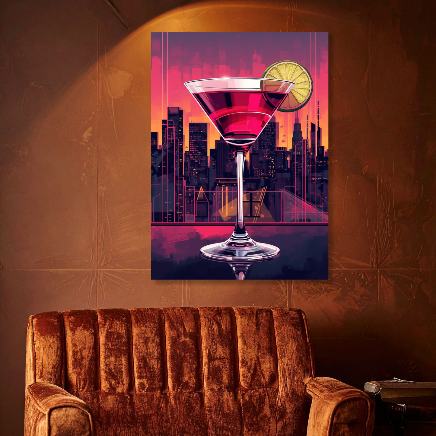 Cosmopolitan In The City Cocktail Wall Art Canvas Print