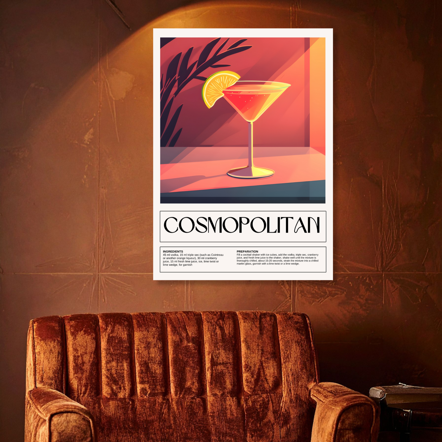 Cosmopolitan Cocktail Wall Art Canvas Print