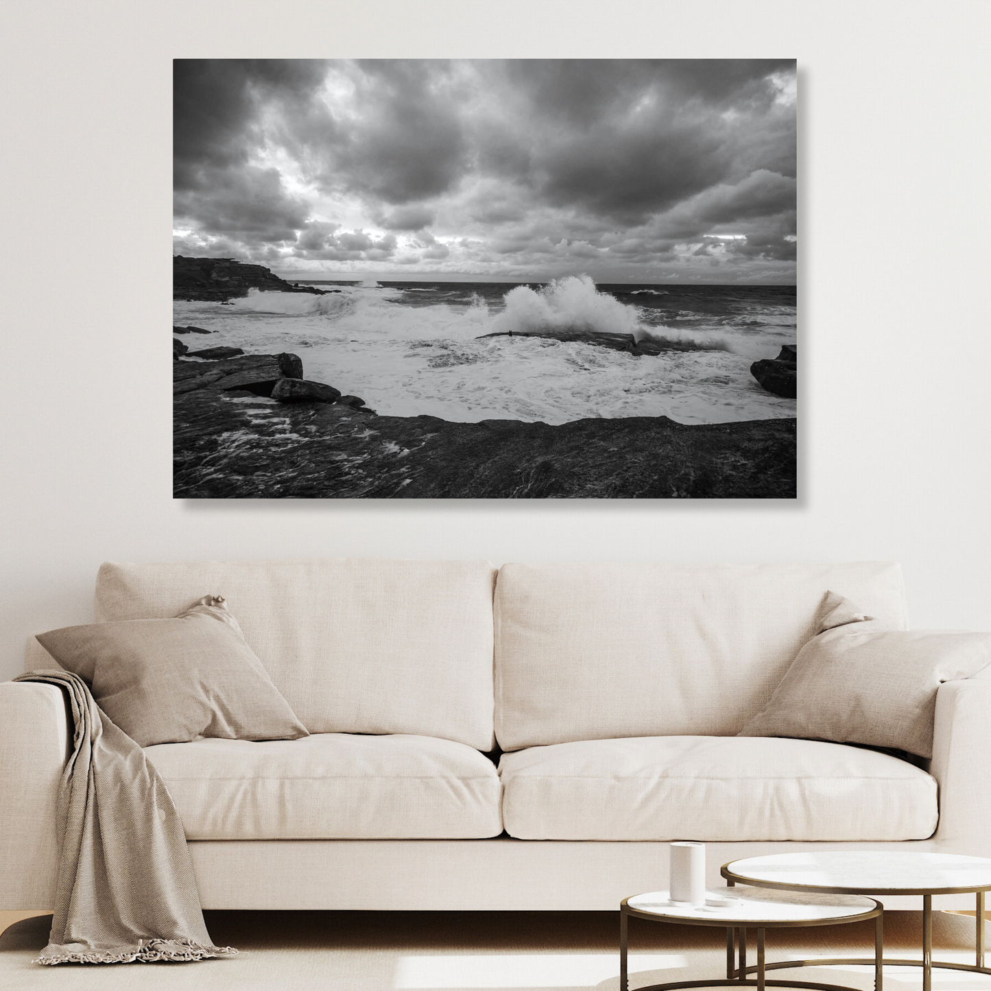 Crashing Ocean Waves Wall Art Canvas Print