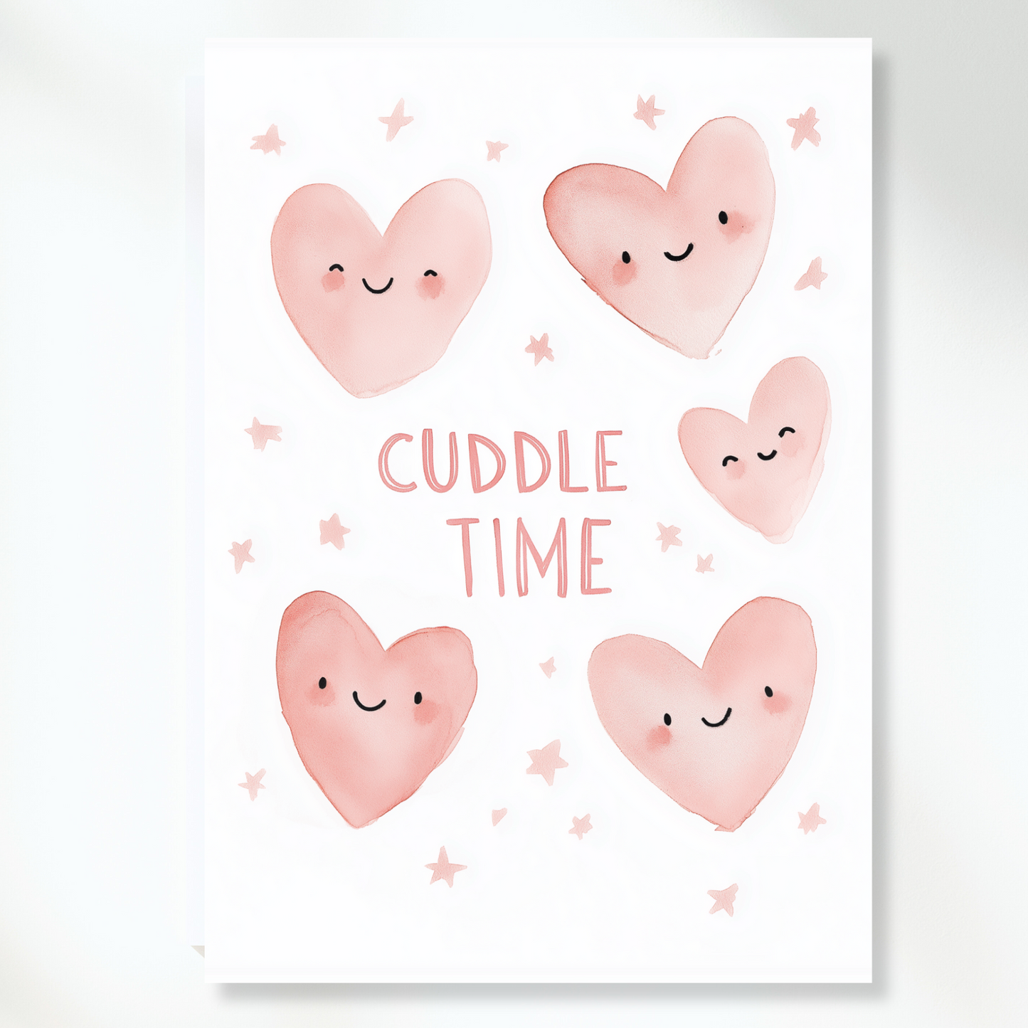 Cuddle Time Hearts Canvas Wall Art Print