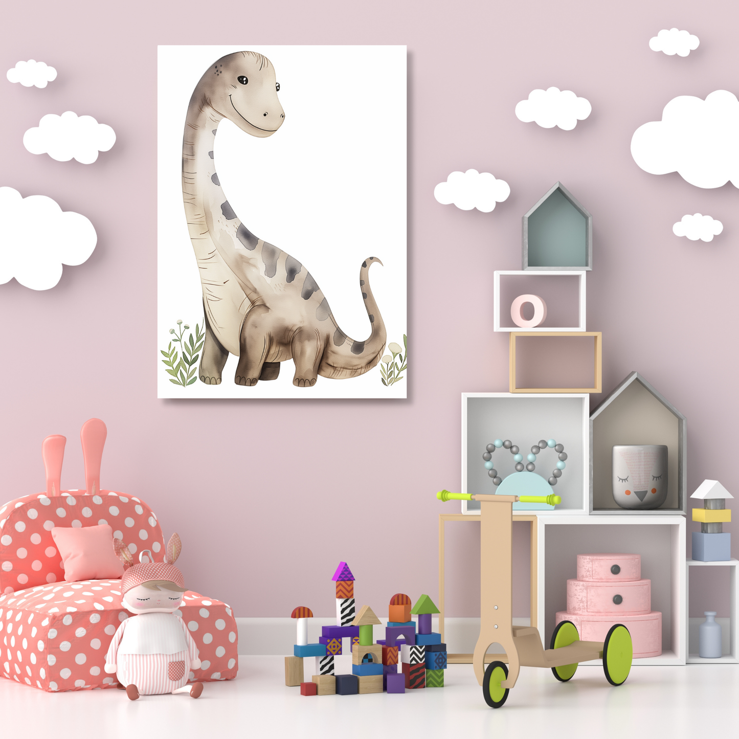 Daffyd Dinosaur Canvas Wall Art Print