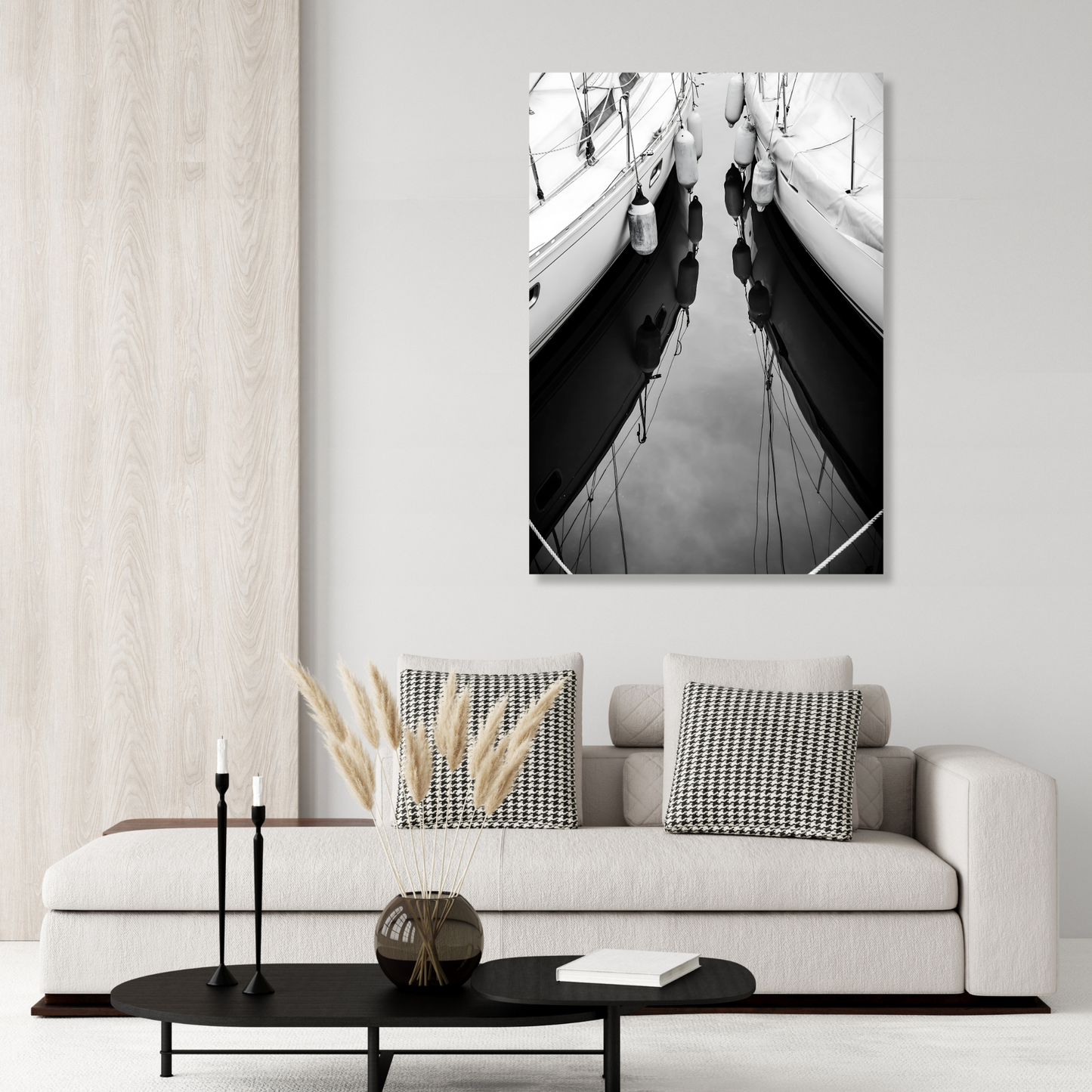 Docked Boats Wall Art Canvas Print