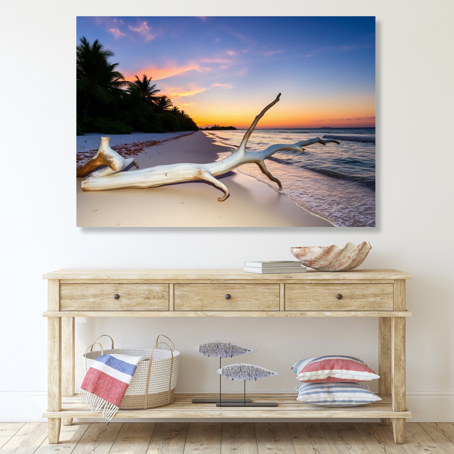 Driftwood At Dusk Wall Art Canvas Print