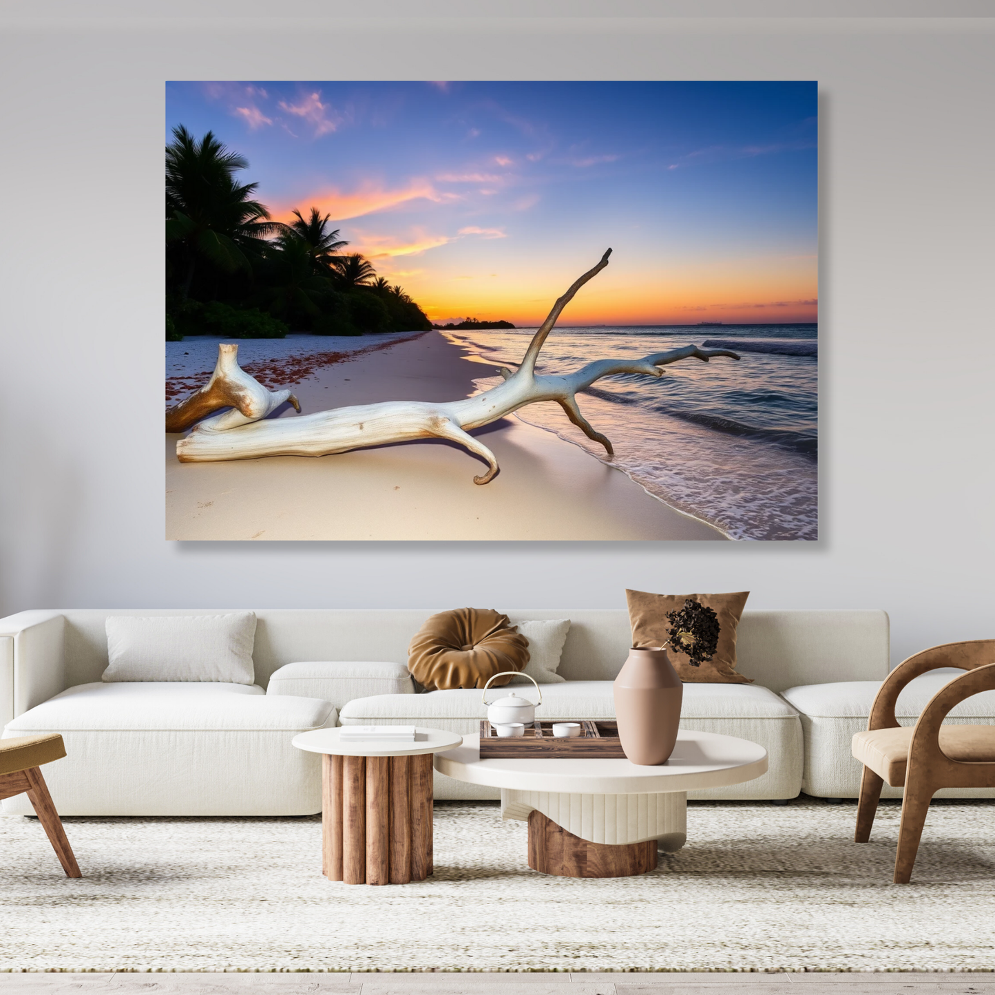 Driftwood At Dusk Wall Art Canvas Print