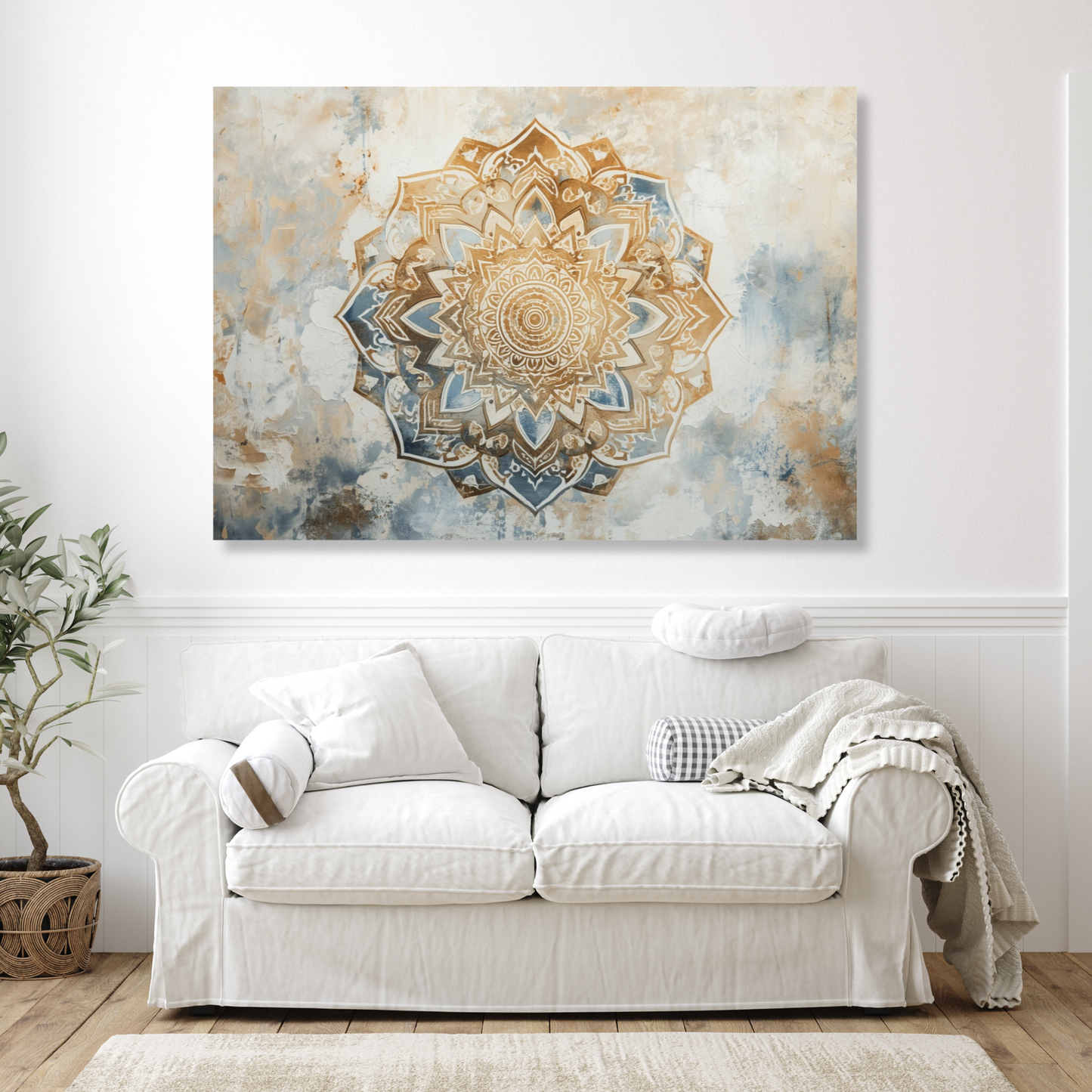 Earth & Ocean Mandala Wall Art Canvas Print