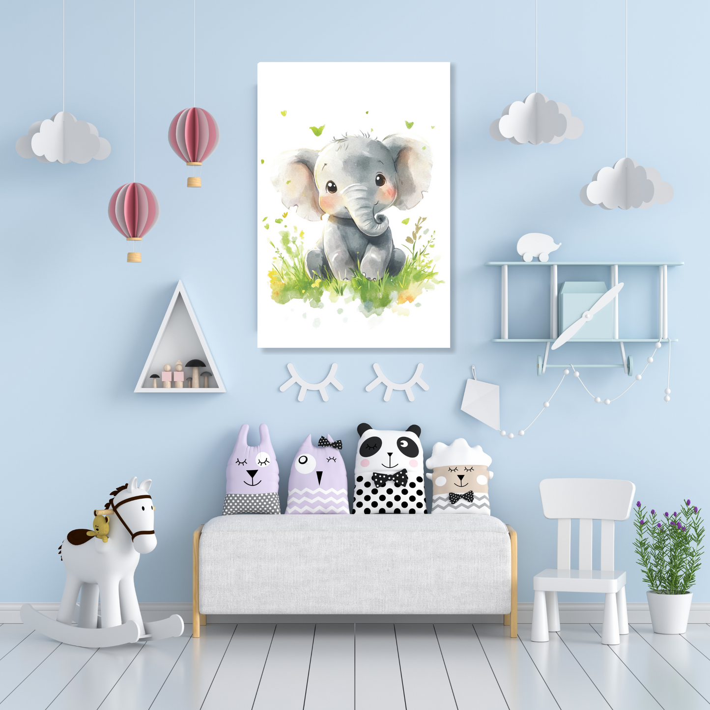 Edgar Elephant Canvas Wall Art Print