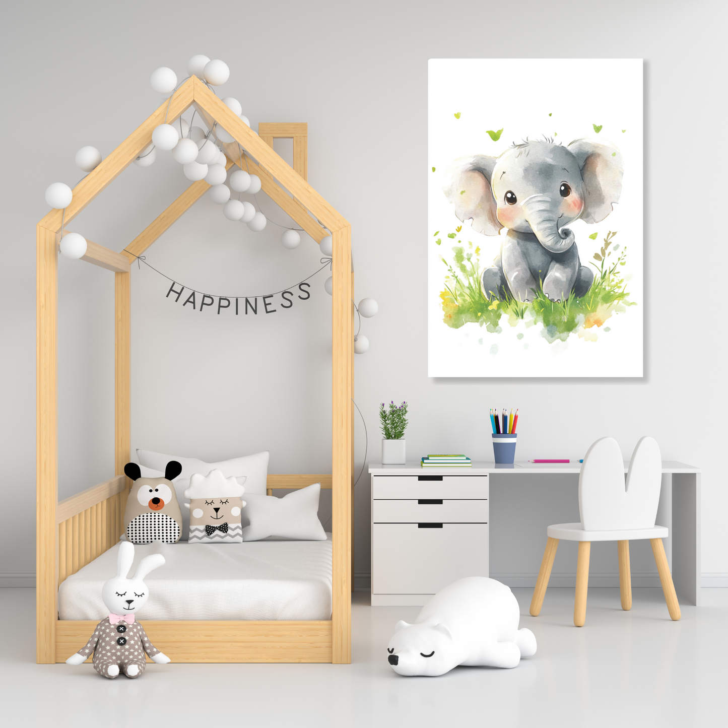Edgar Elephant Canvas Wall Art Print
