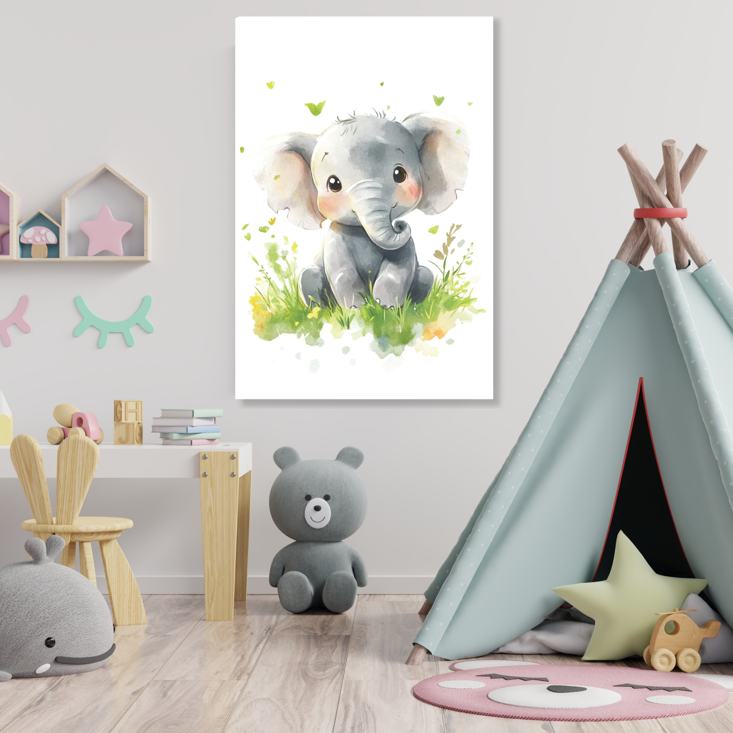 Edgar Elephant Canvas Wall Art Print