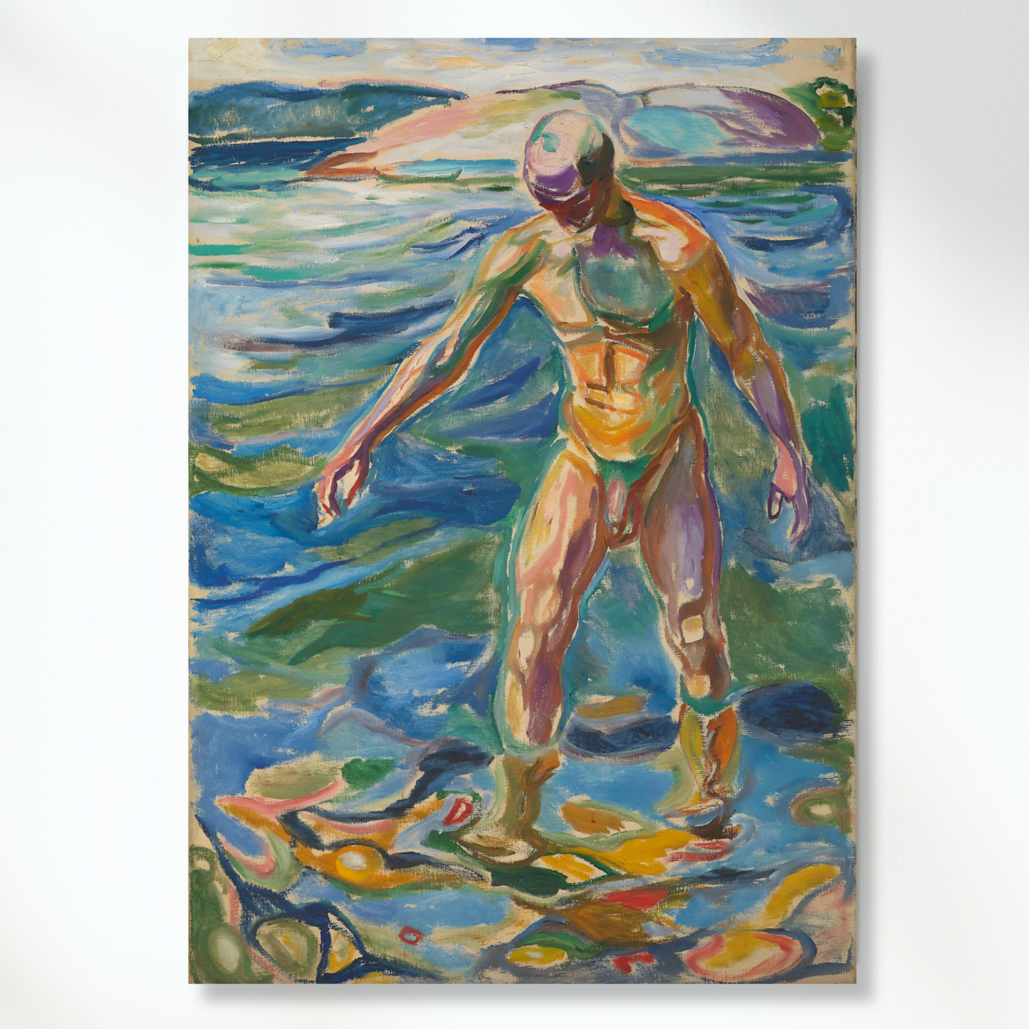 Edvard Munch - Bathing Man Wall Art Canvas Print