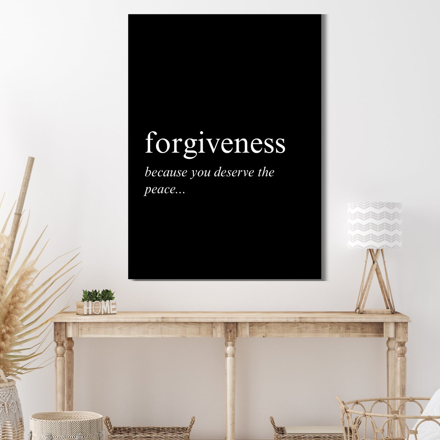 Forgiveness on Black Inspirational Wall Art Canvas Print
