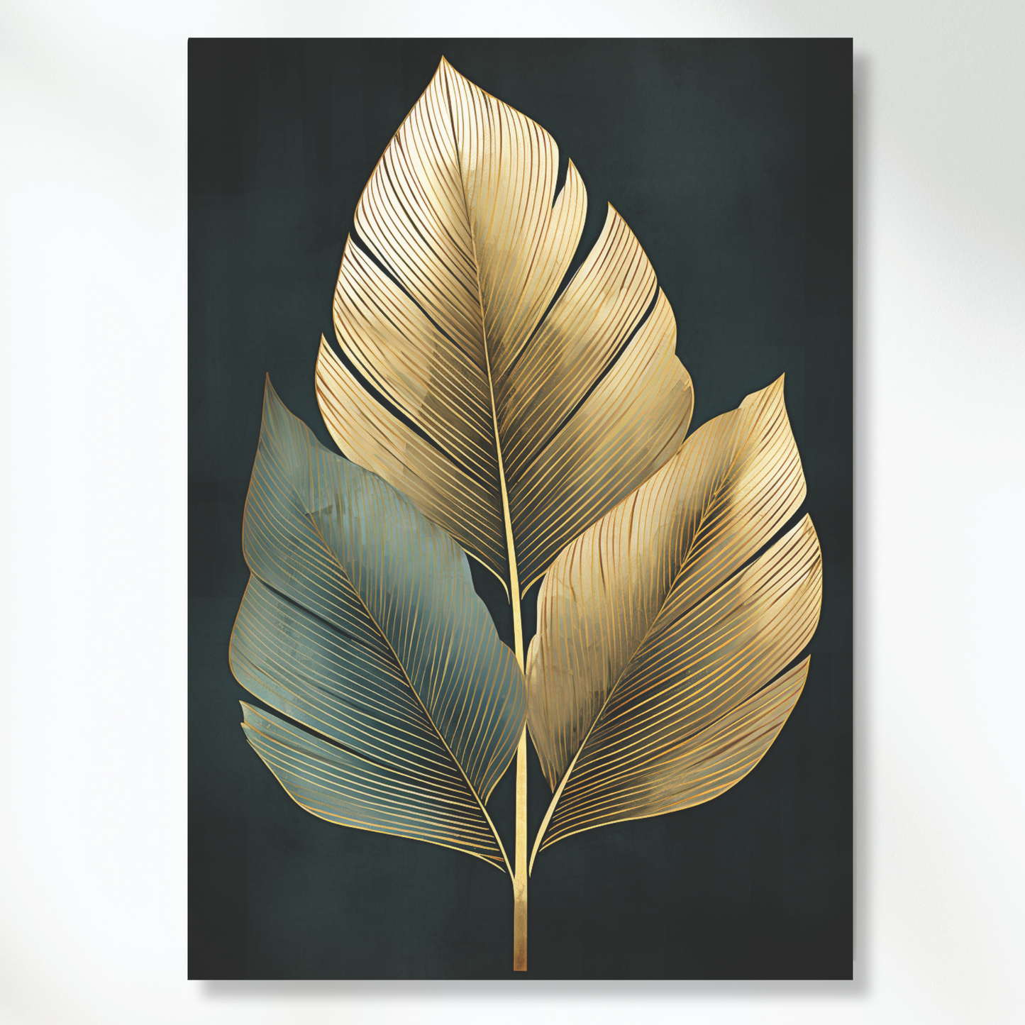 Golden Leaves Wall Art Canvas Print