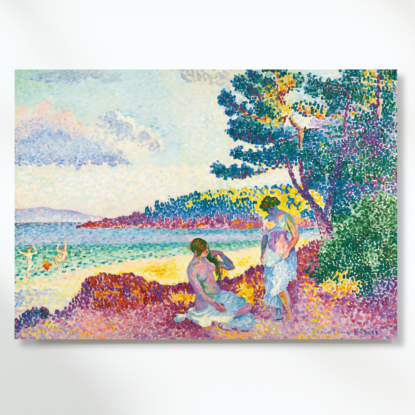 Henri-Edmond Cross - Baigneuses Wall Art Canvas Print