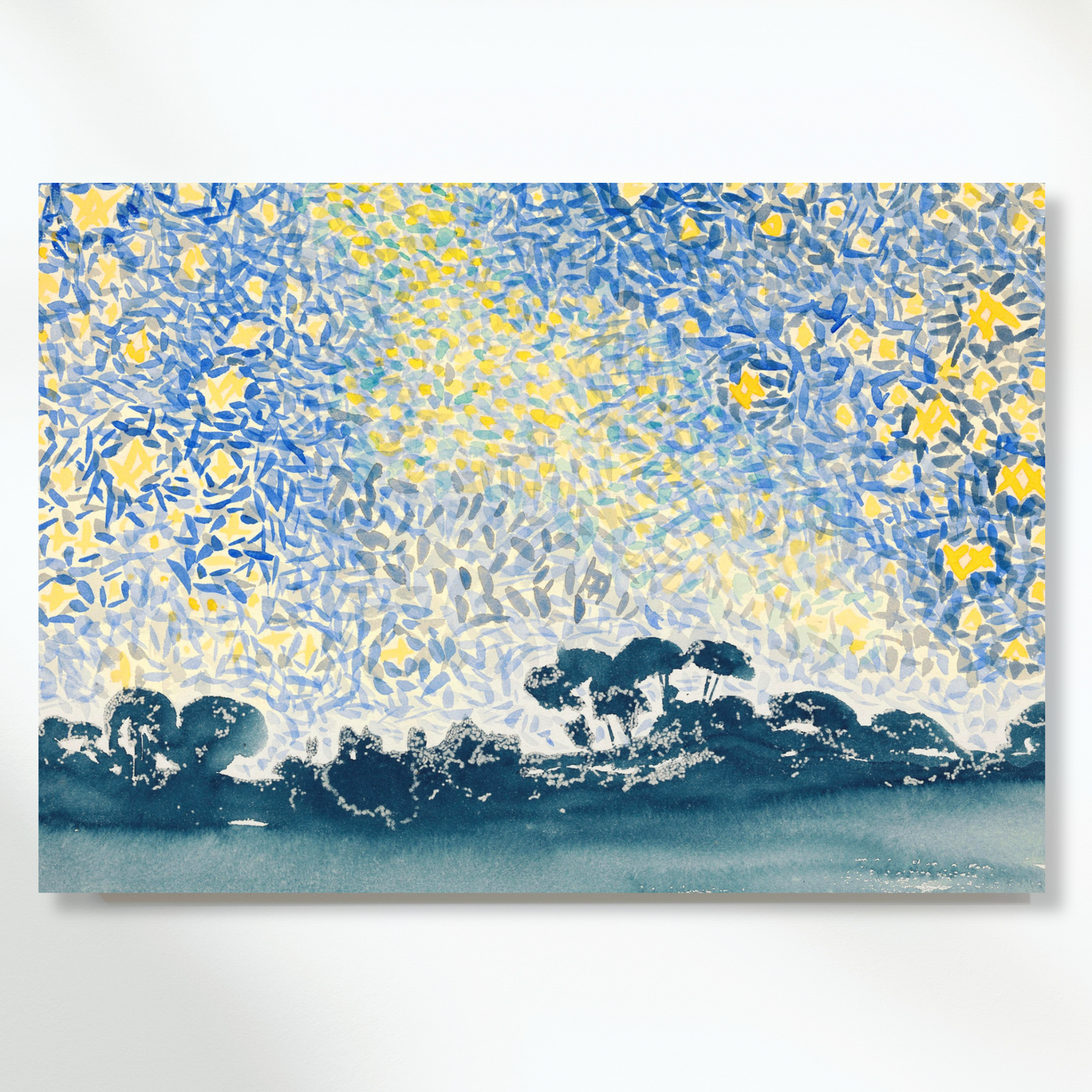 Henri-Edmond Cross - Landscape With Stars Wall Art Canvas Print