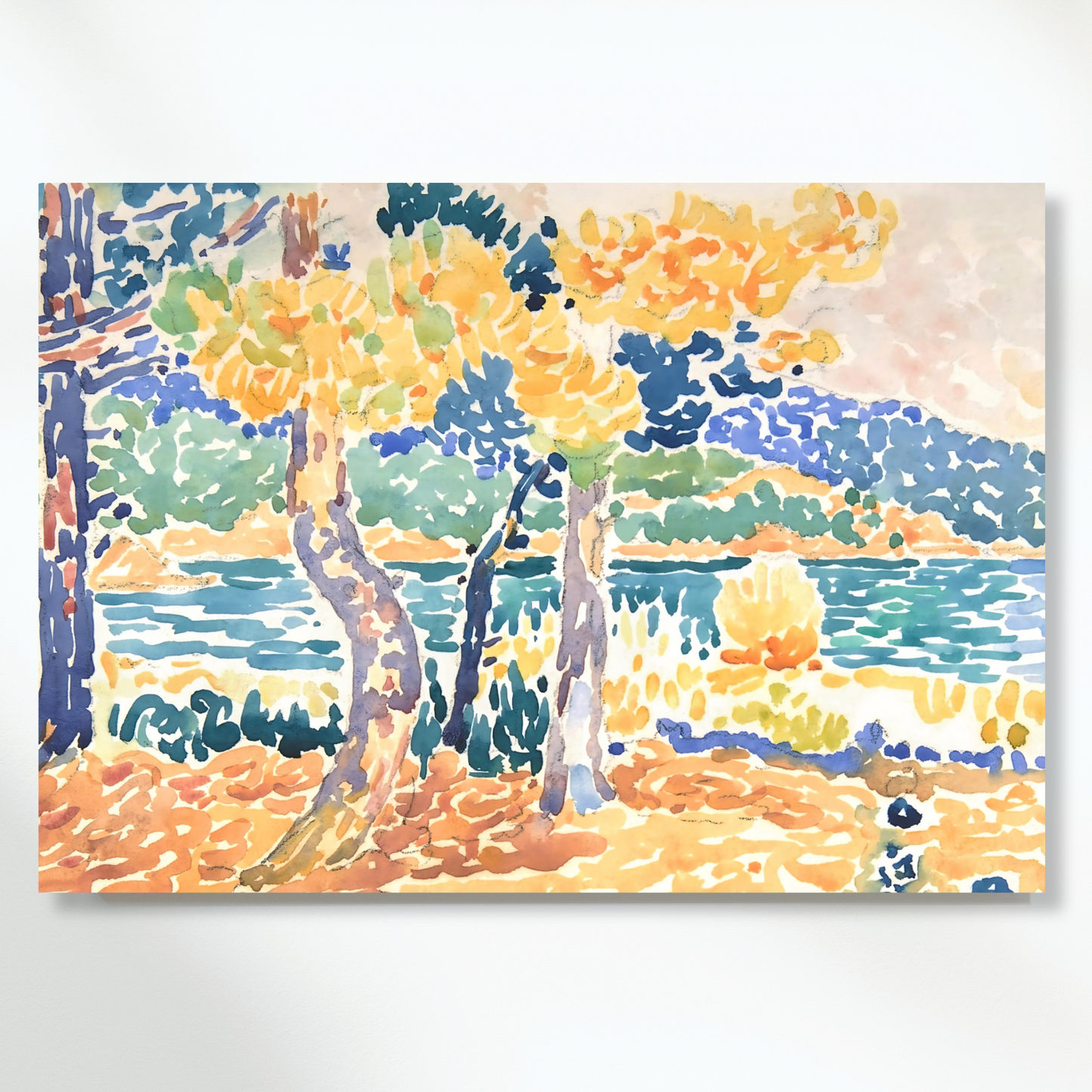 Henri-Edmond Cross - Pines on the Coastline Wall Art Canvas Print
