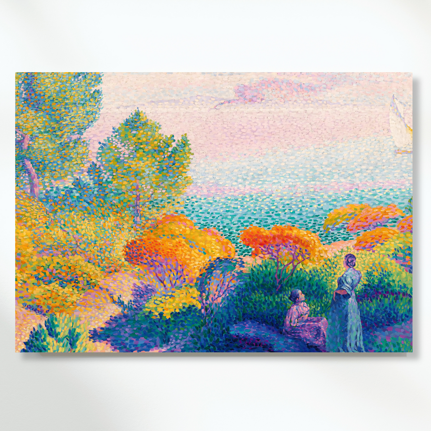 Henri-Edmond Cross - Two Women by the Shore, Mediterranean Wall Art Canvas Print