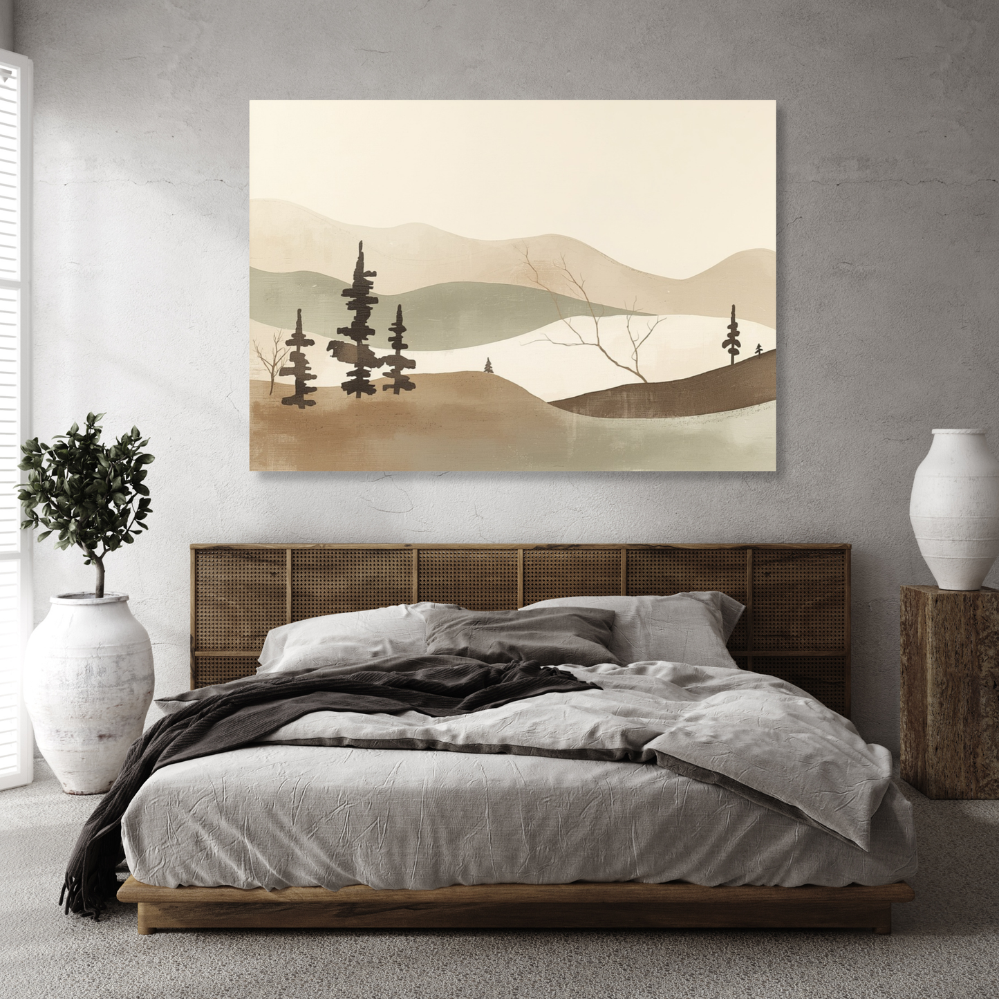 Japandi Junipers Wall Art Canvas Print