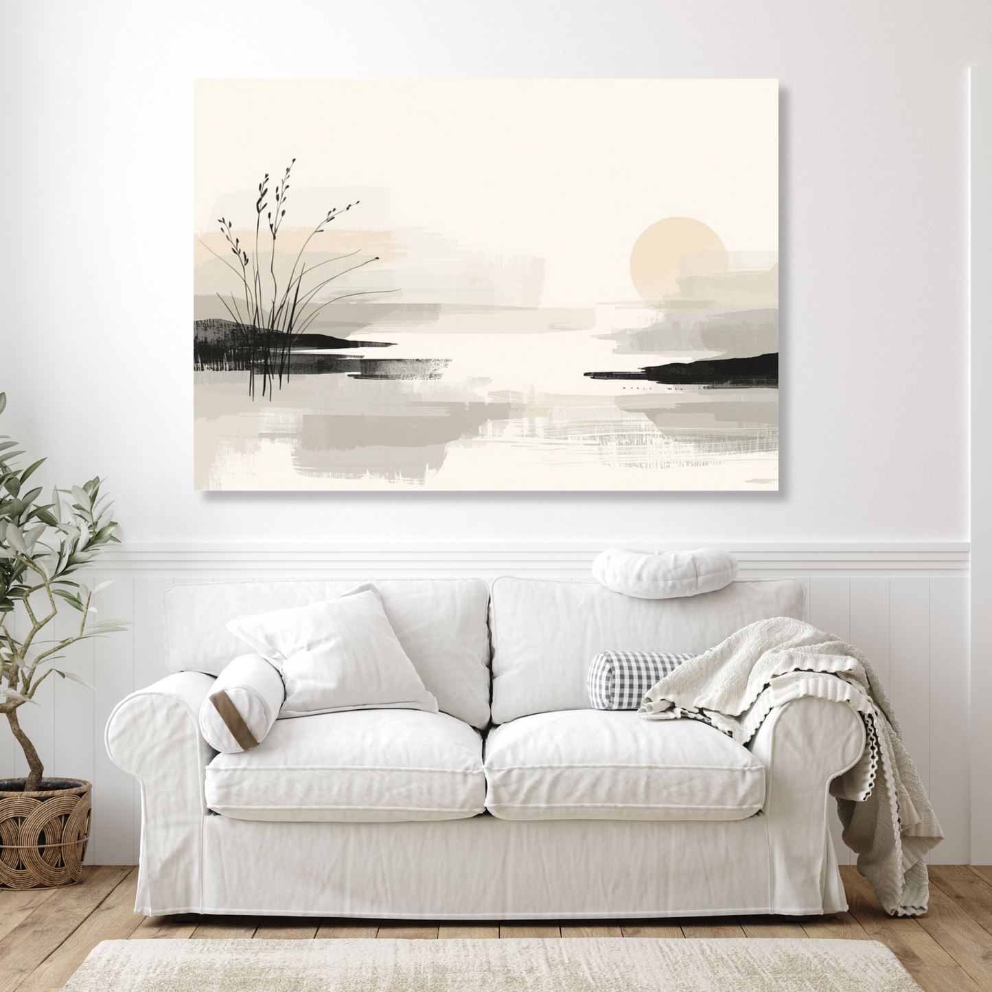 Japandi Morning Light Wall Art Canvas Print