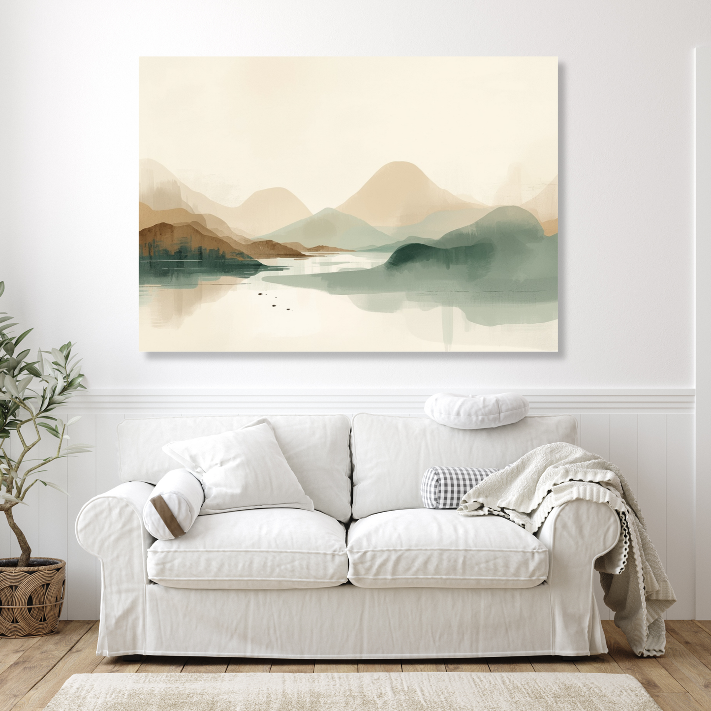 Japandi Landscape Wall Art Canvas Print