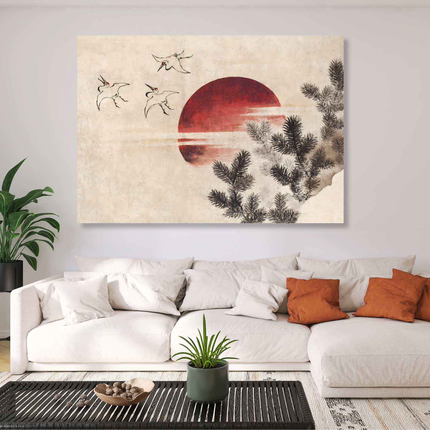 Katsushika Hokusai - Birds And Sunset
