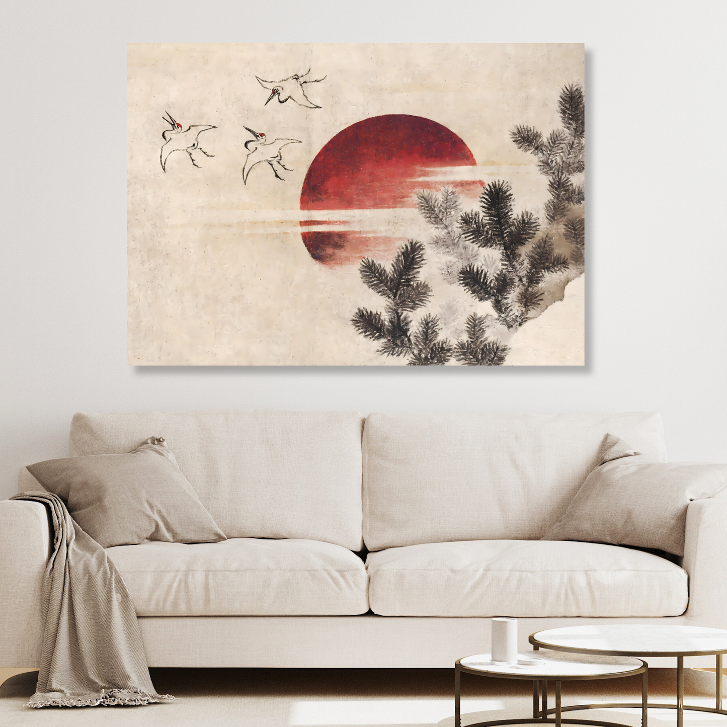 Katsushika Hokusai - Birds And Sunset