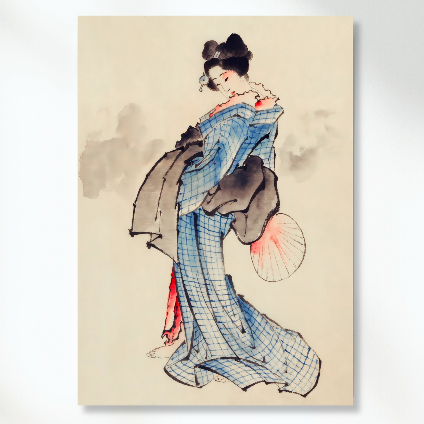 Katsushika Hokusai - Standing Woman Wall Art Canvas Print
