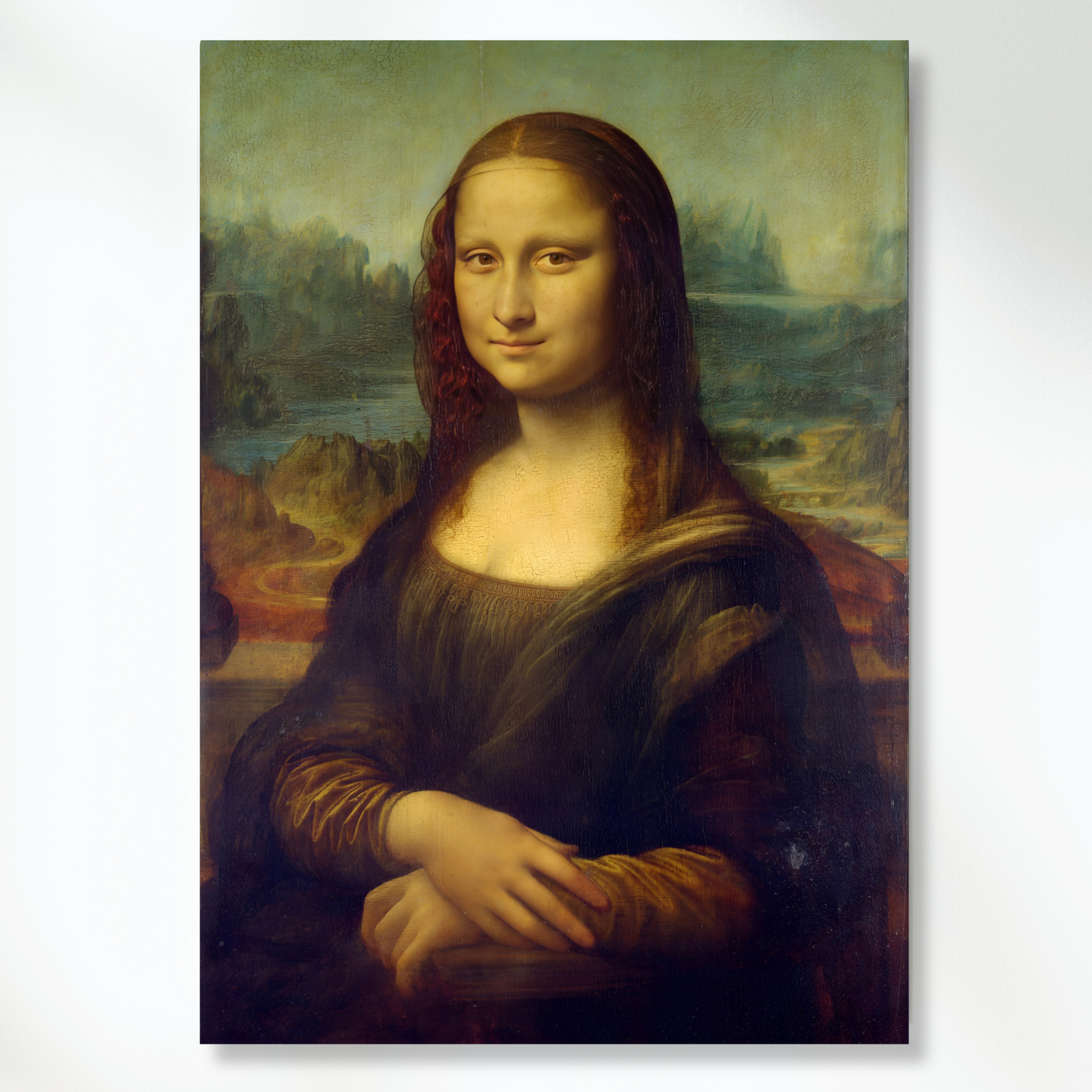 Leonardo Da Vinci - Portrait of Mona Lisa Del Giocondo Wall Art Canvas Print