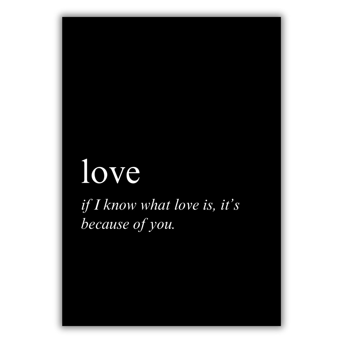 Love on Black Inspirational Wall Art Canvas Print