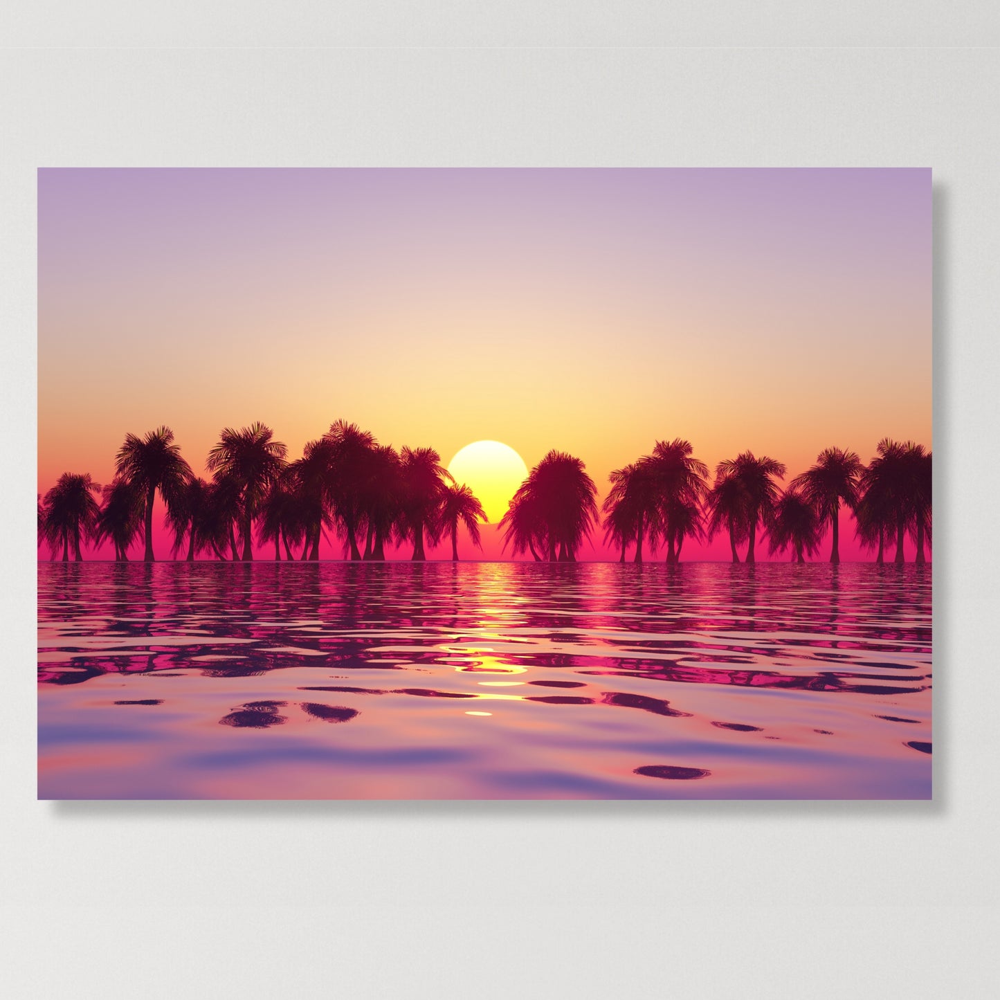 Sunlit Palms Wall Art Canvas Print