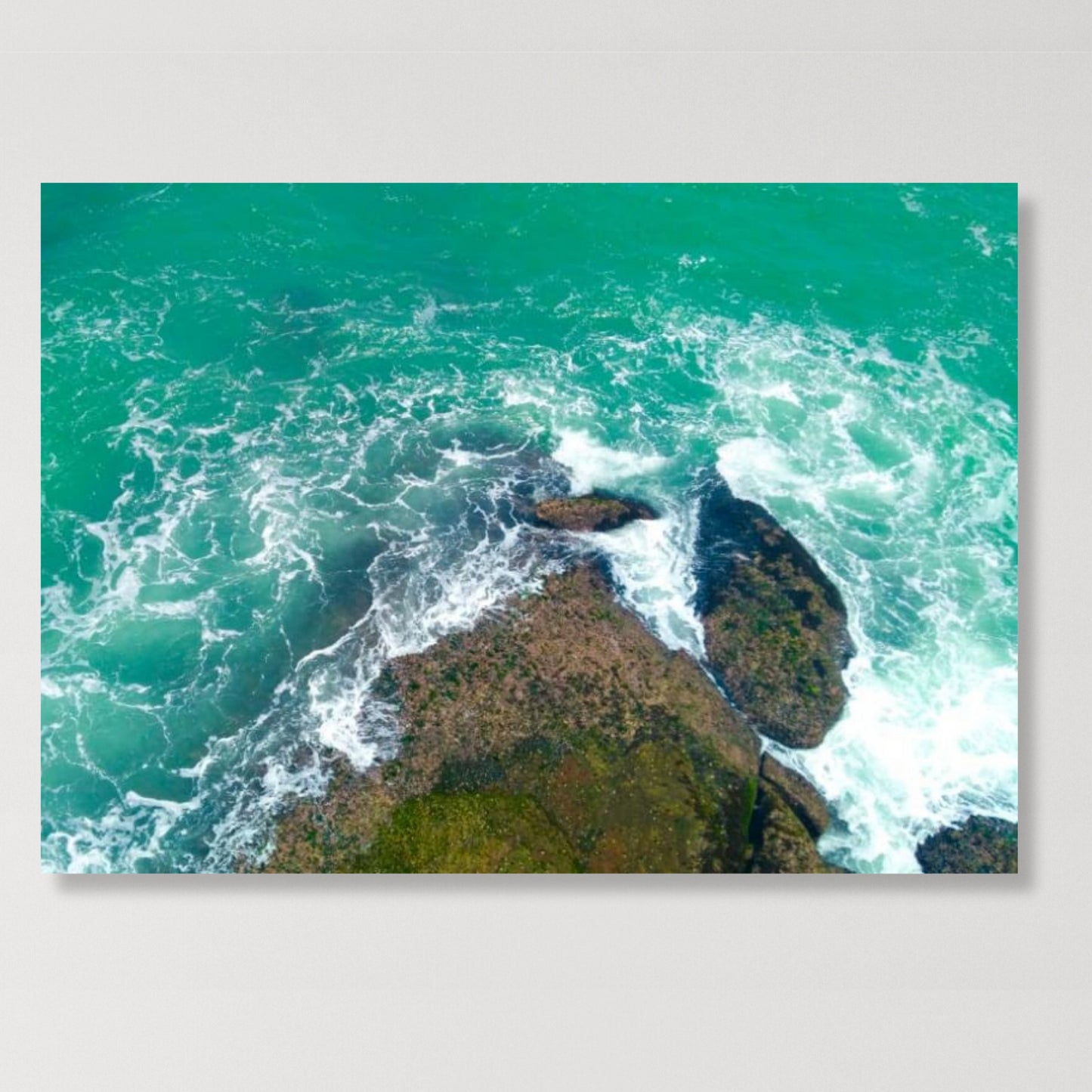 Crashing Rocks Wall Art Canvas Print