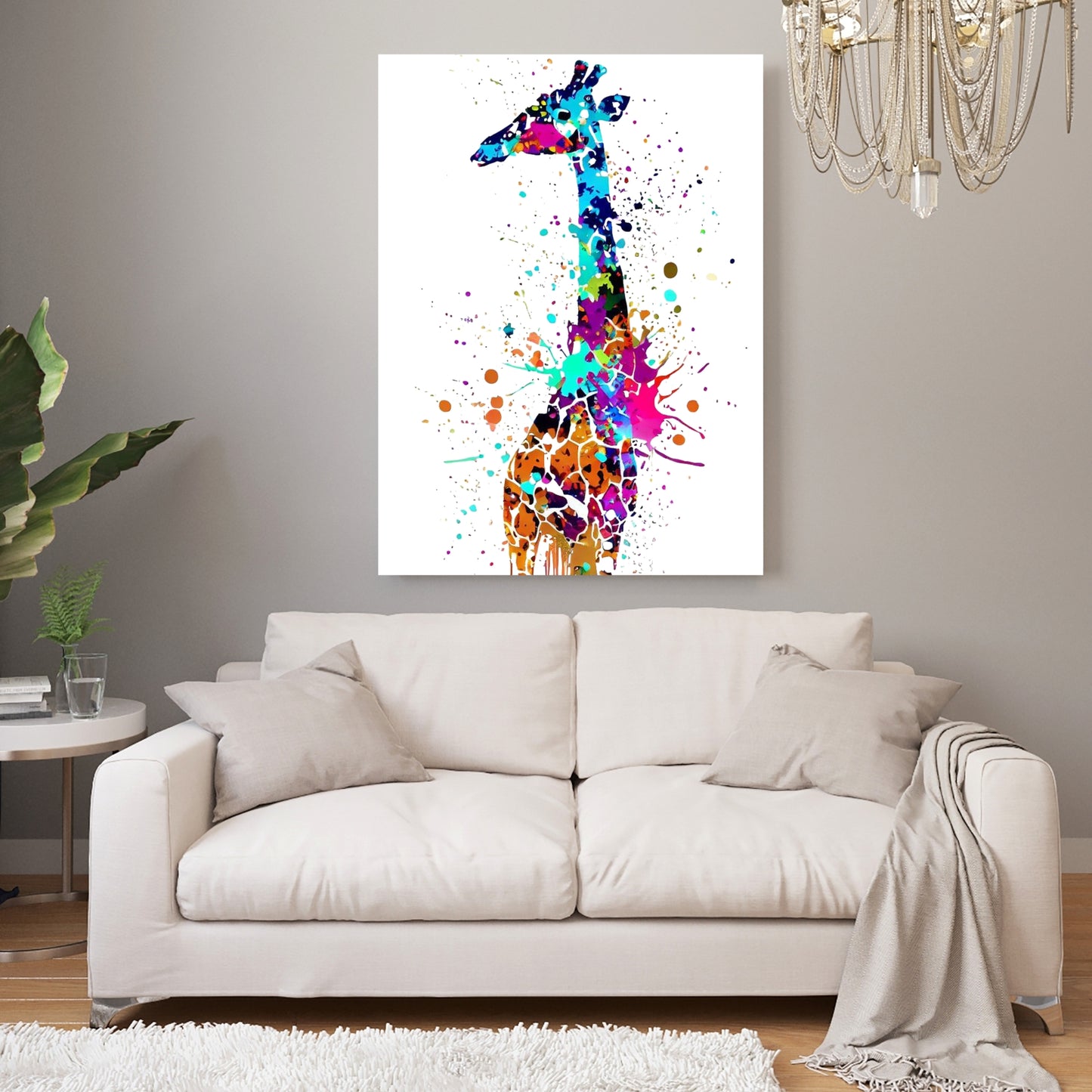 Giraffe Love Wall Art Canvas Print